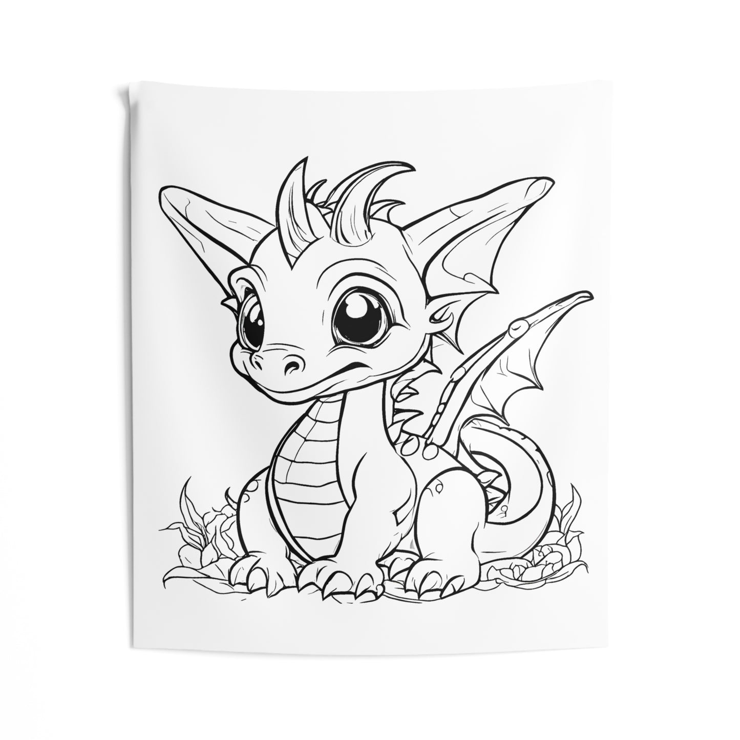 Indoor Wall Tapestries Coloring Kit with 10 Fabric Markers - Dragon