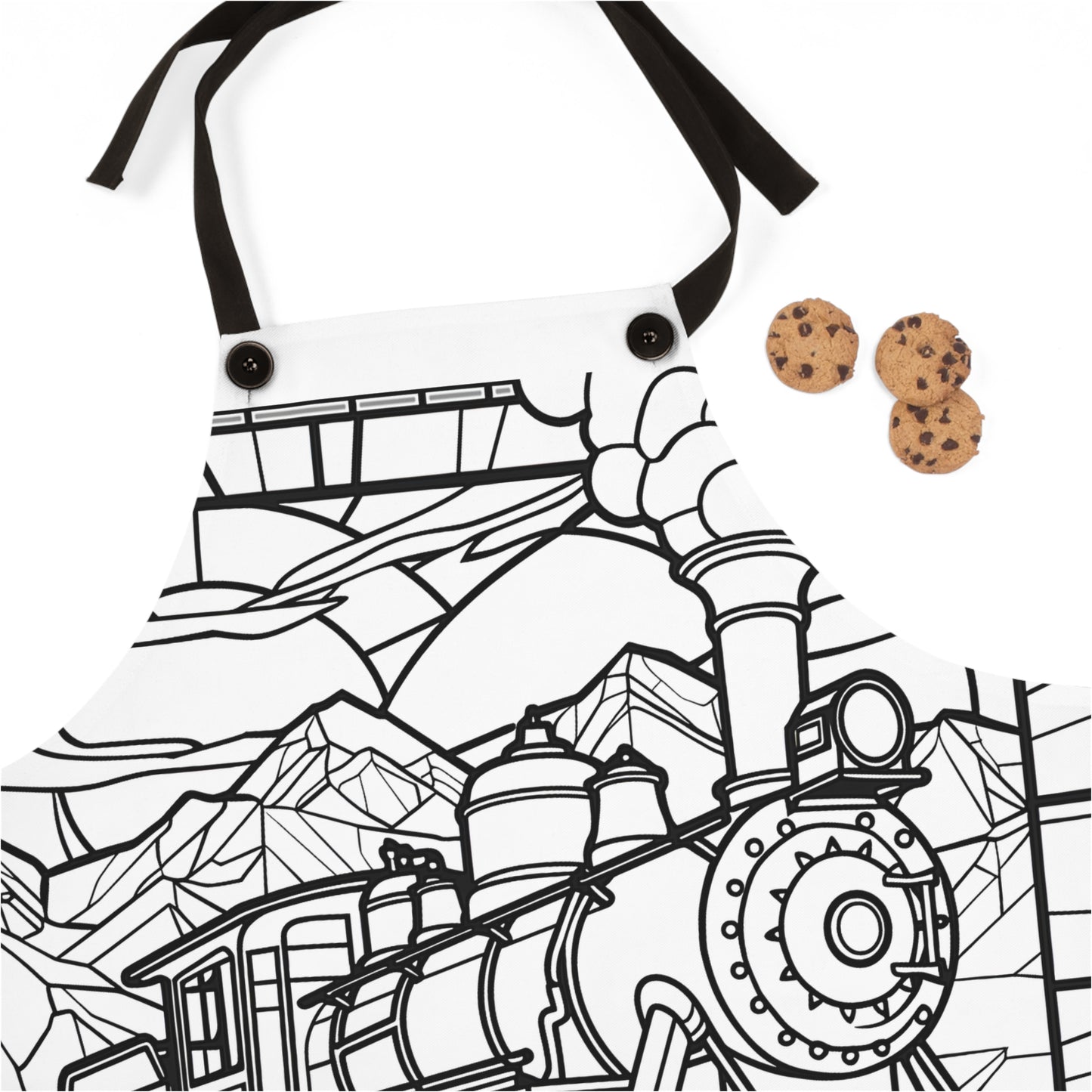 Apron Coloring Kit with 10 Fabric Markers - Steam Locomotive