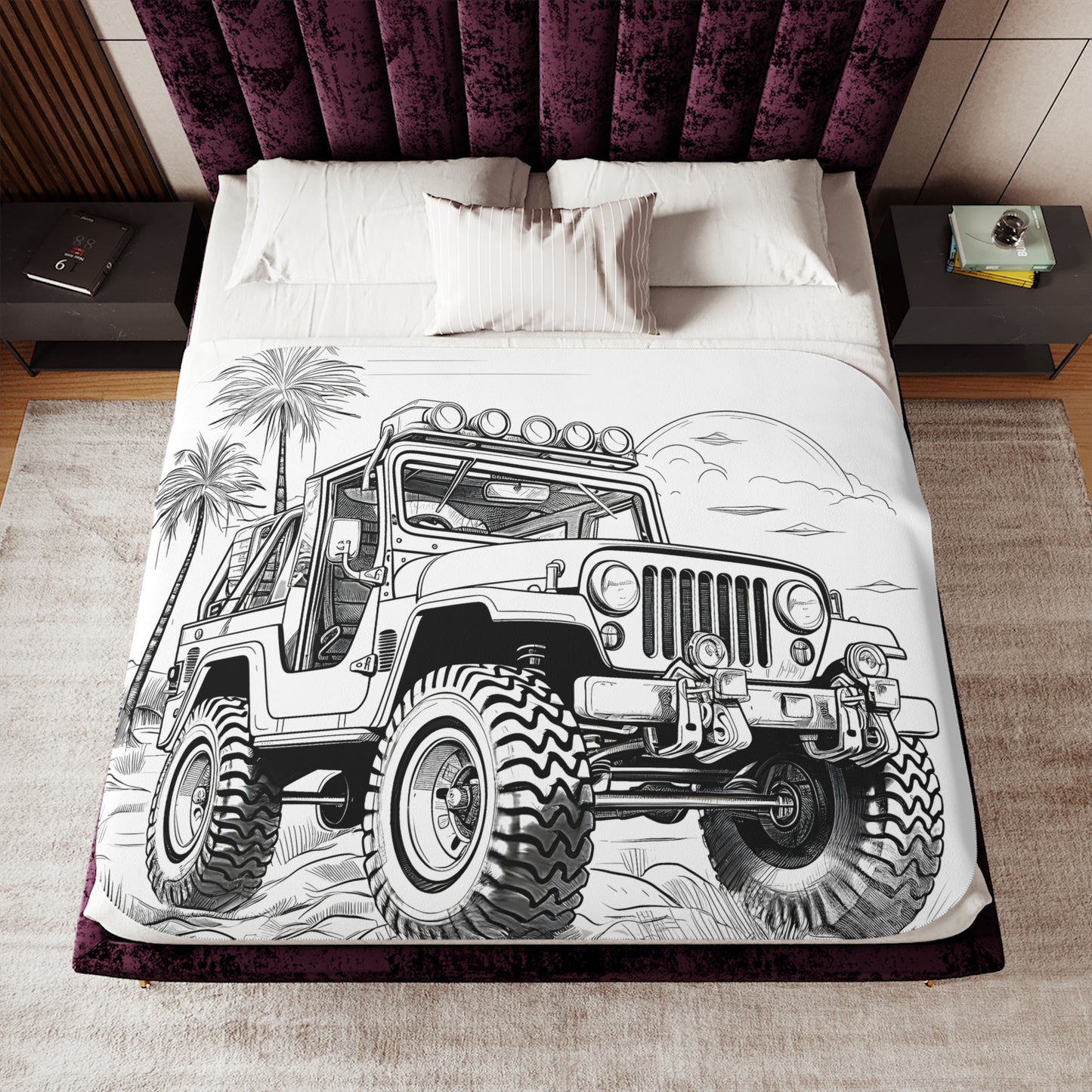 Blanket Coloring Kit with 10 Fabric Markers - Jeep