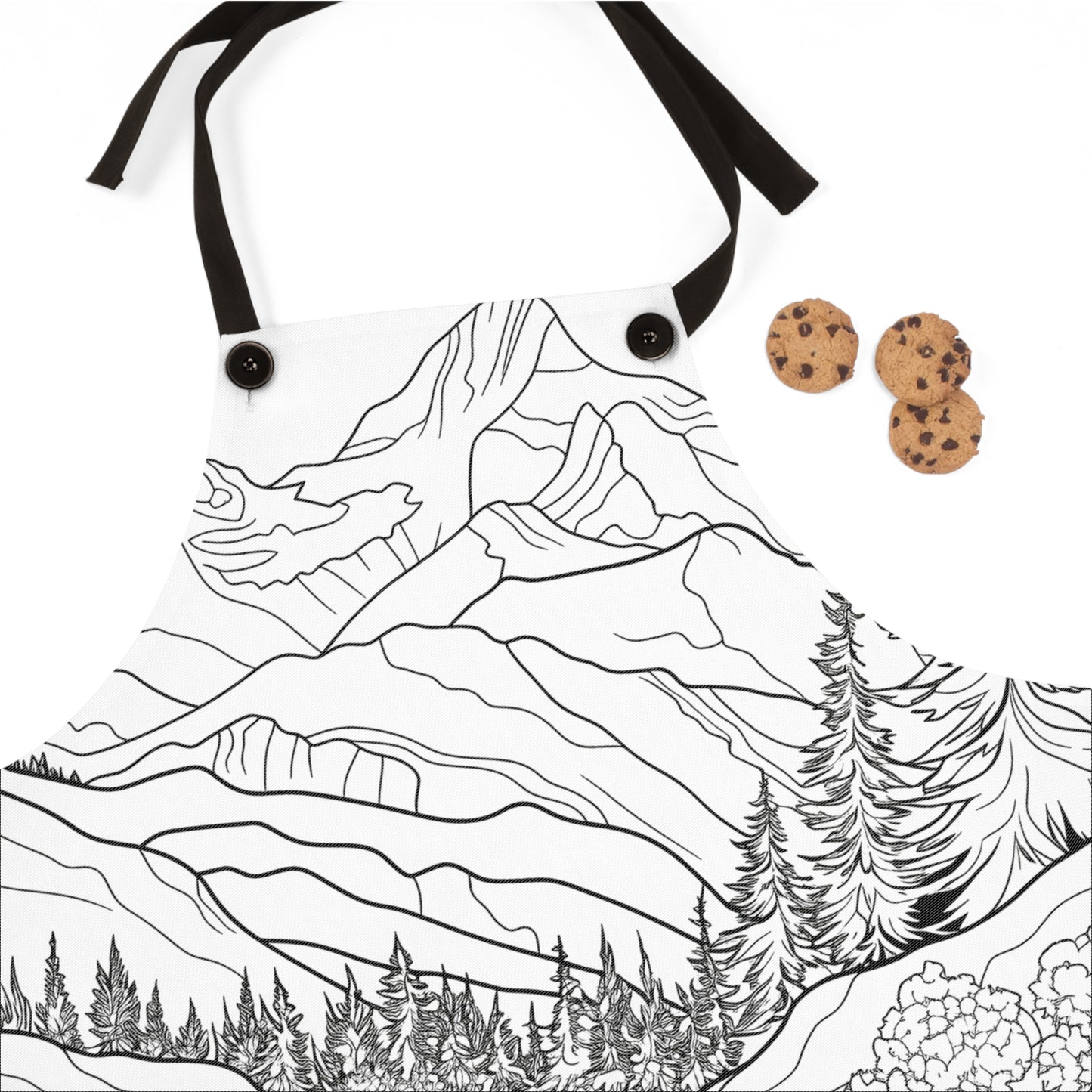 Apron Coloring Kit with 10 Fabric Markers - Mountain Landscape