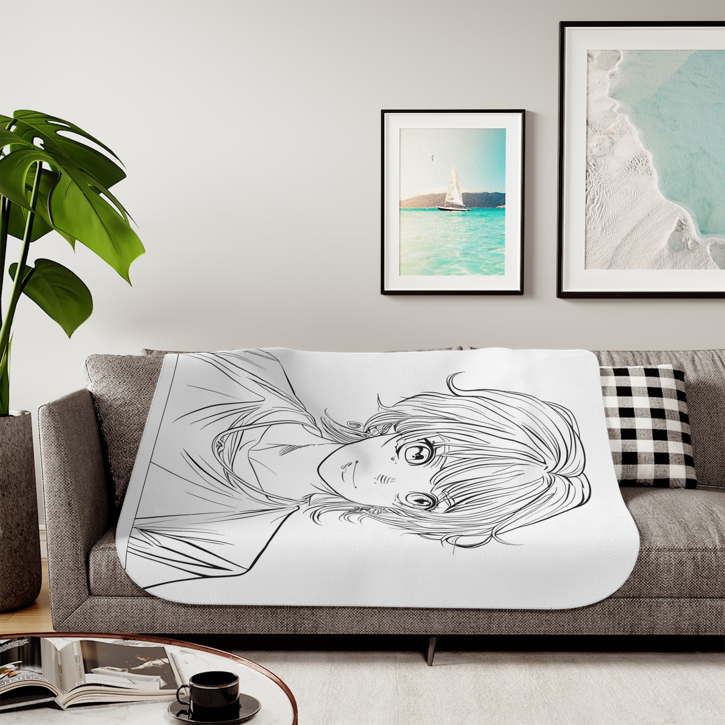 Blanket Coloring Kit with 10 Fabric Markers - Anime Character