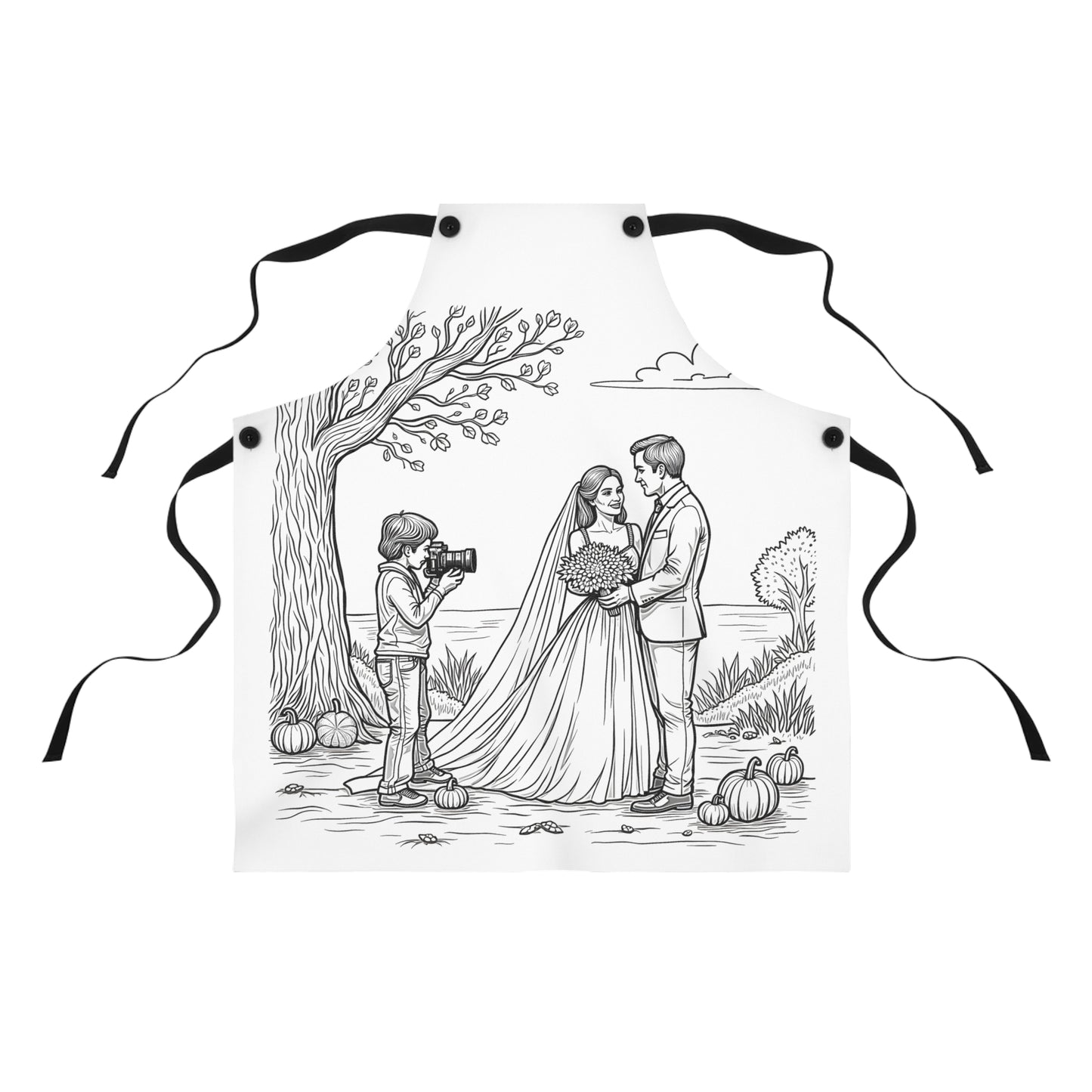 Apron Coloring Kit with 10 Fabric Markers - Outdoor Wedding