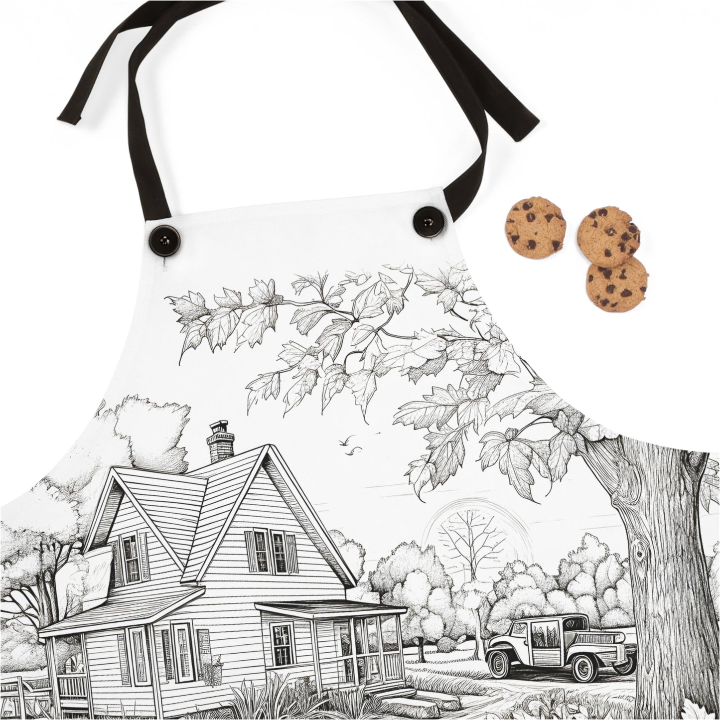 Apron Coloring Kit with 10 Fabric Markers - Country House