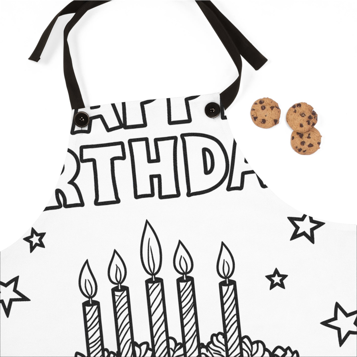 Apron Coloring Kit with 10 Fabric Markers - Birthday Cake