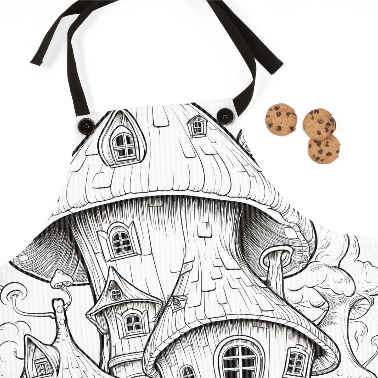 Apron Coloring Kit with 10 Fabric Markers - Mushroom House