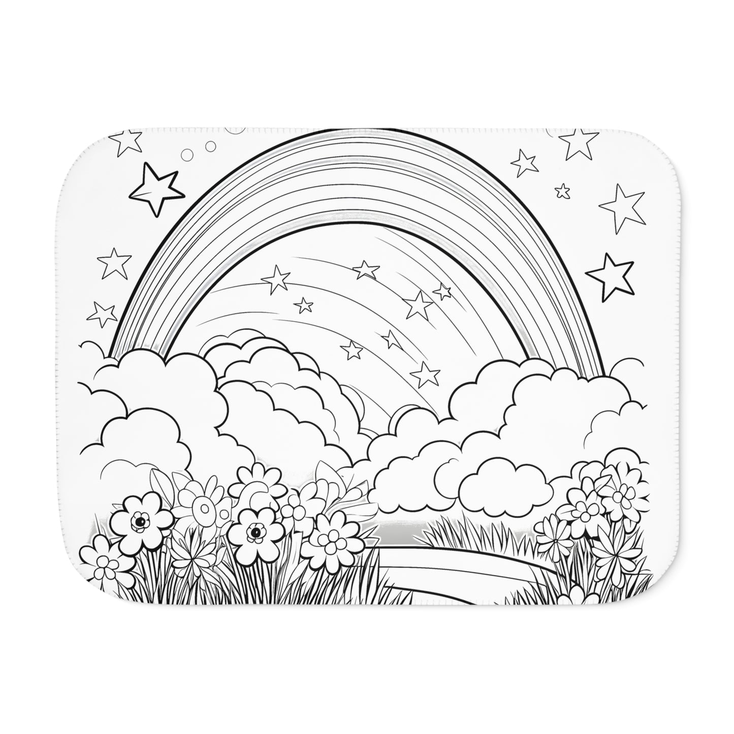 Blanket Coloring Kit with 10 Fabric Markers - Rainbow in Clouds