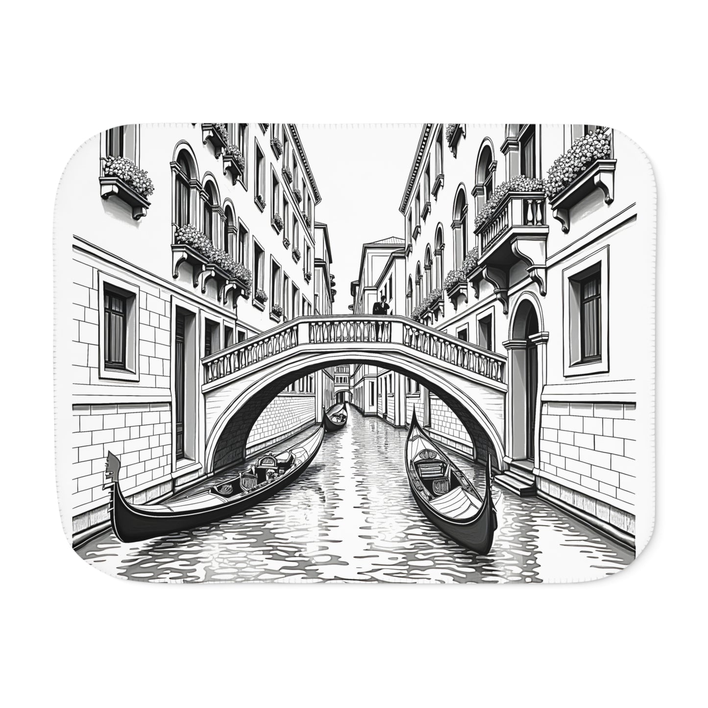 Blanket Coloring Kit with 10 Fabric Markers - Venetian Canal