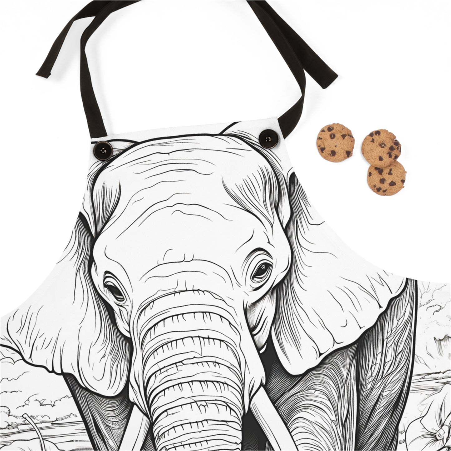 Apron Coloring Kit with 10 Fabric Markers - Elephant in Nature