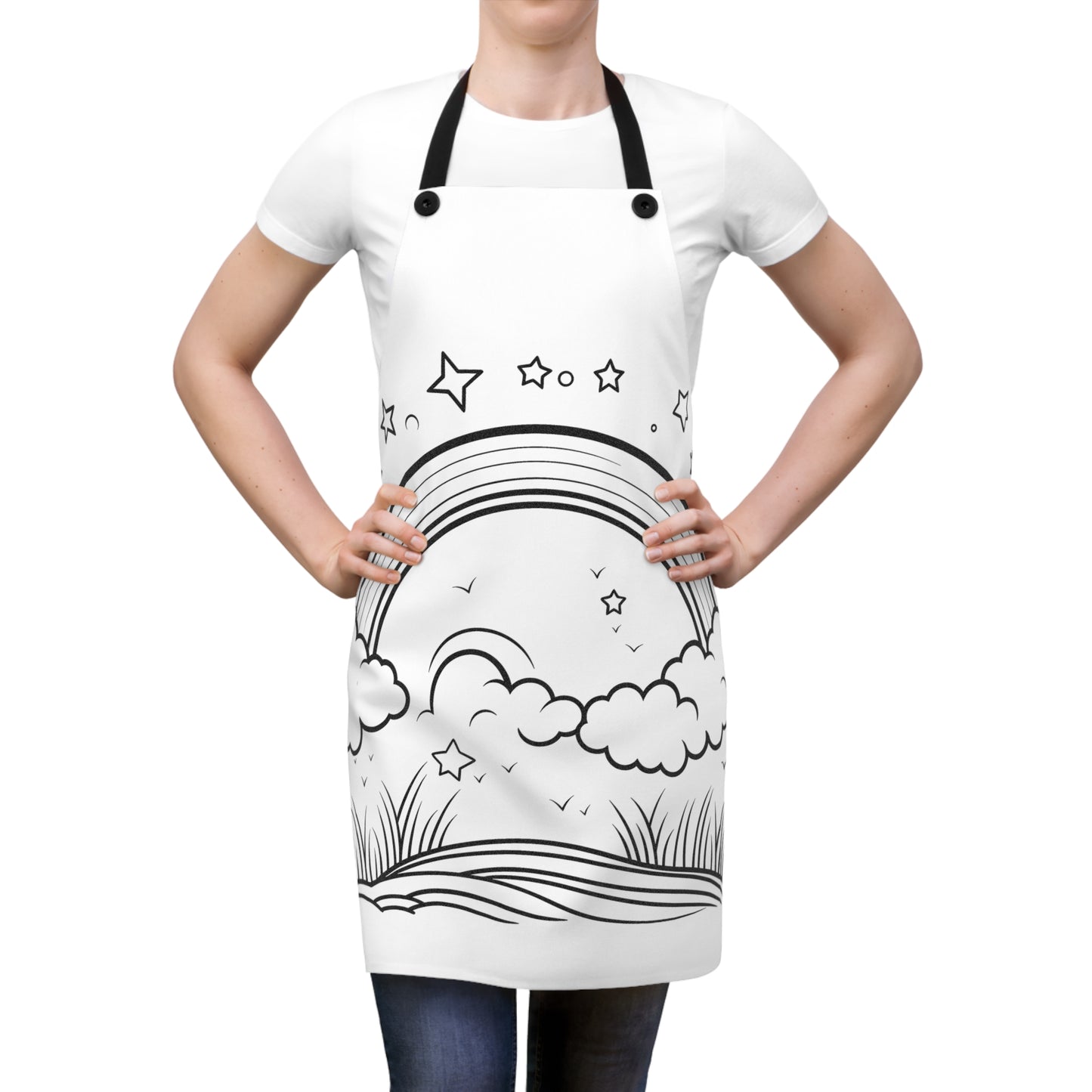 Apron Coloring Kit with 10 Fabric Markers - Starry Sky