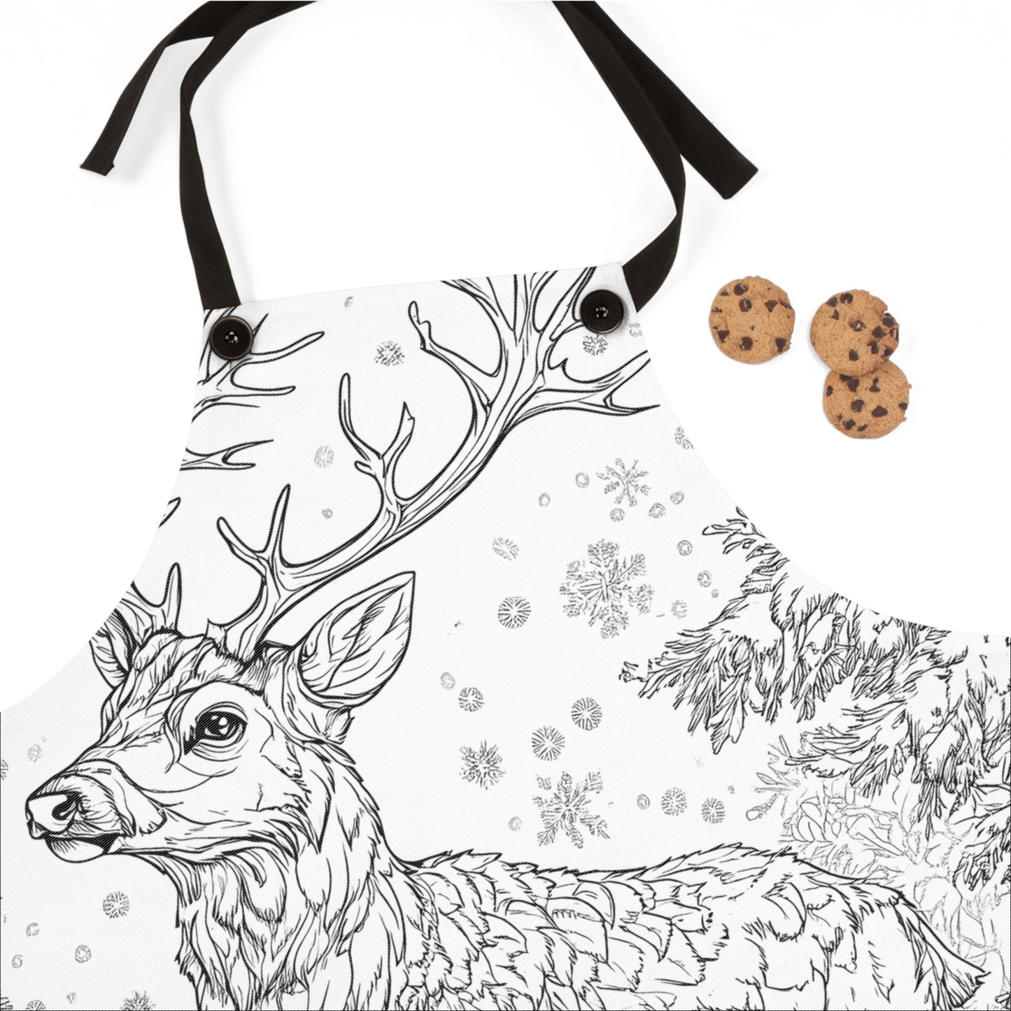 Apron Coloring Kit with 10 Fabric Markers - Winter Forest
