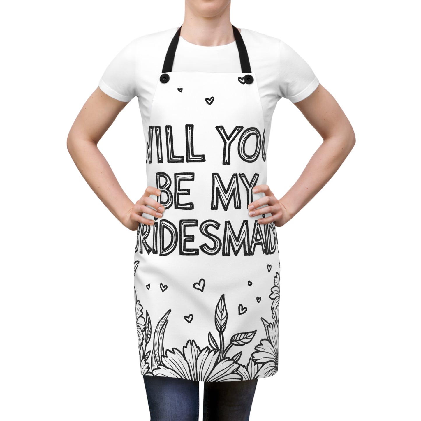 Apron Coloring Kit with 10 Fabric Markers - Bridesmaid Proposal