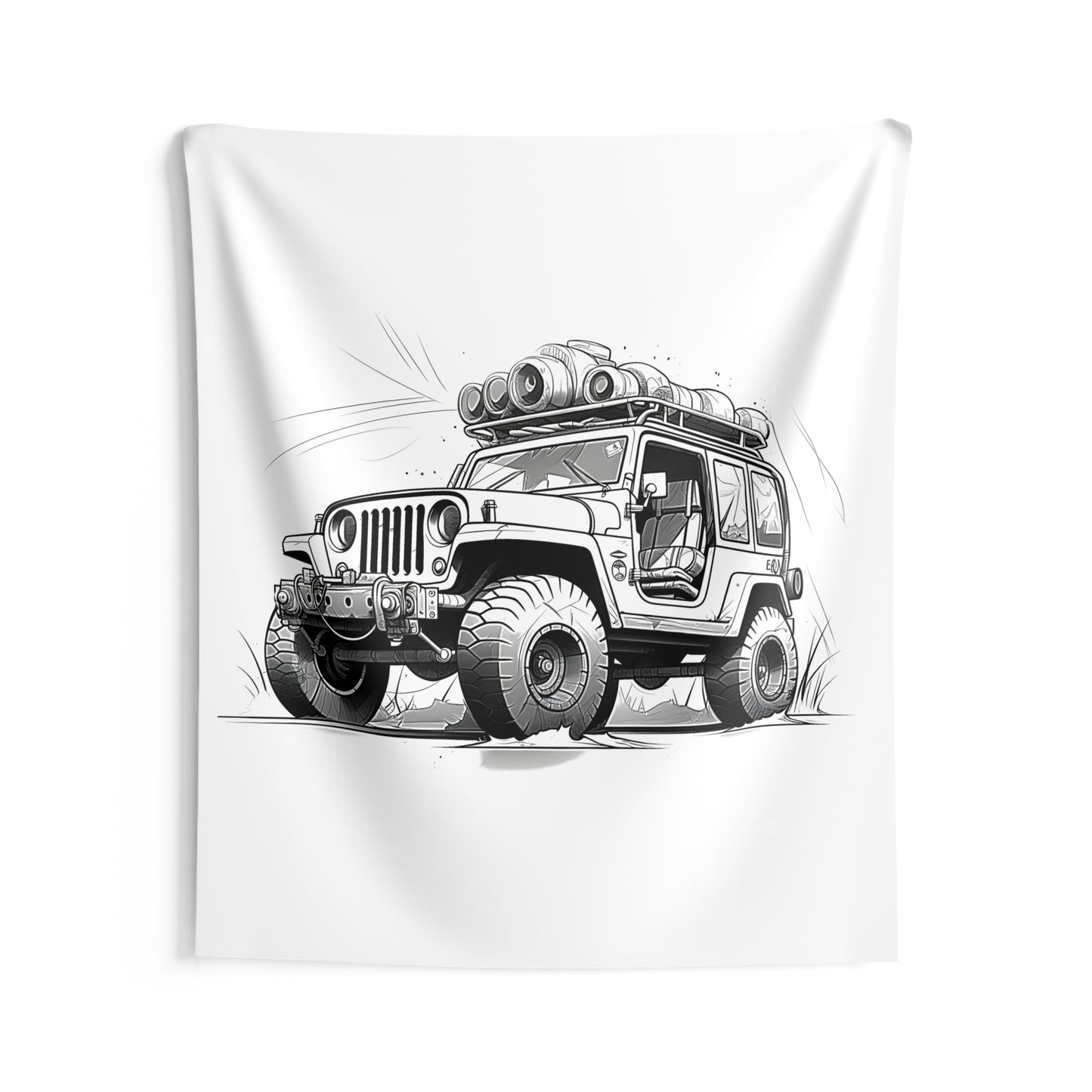 Indoor Wall Tapestries Coloring Kit with 10 Fabric Markers - Off-Road SUV