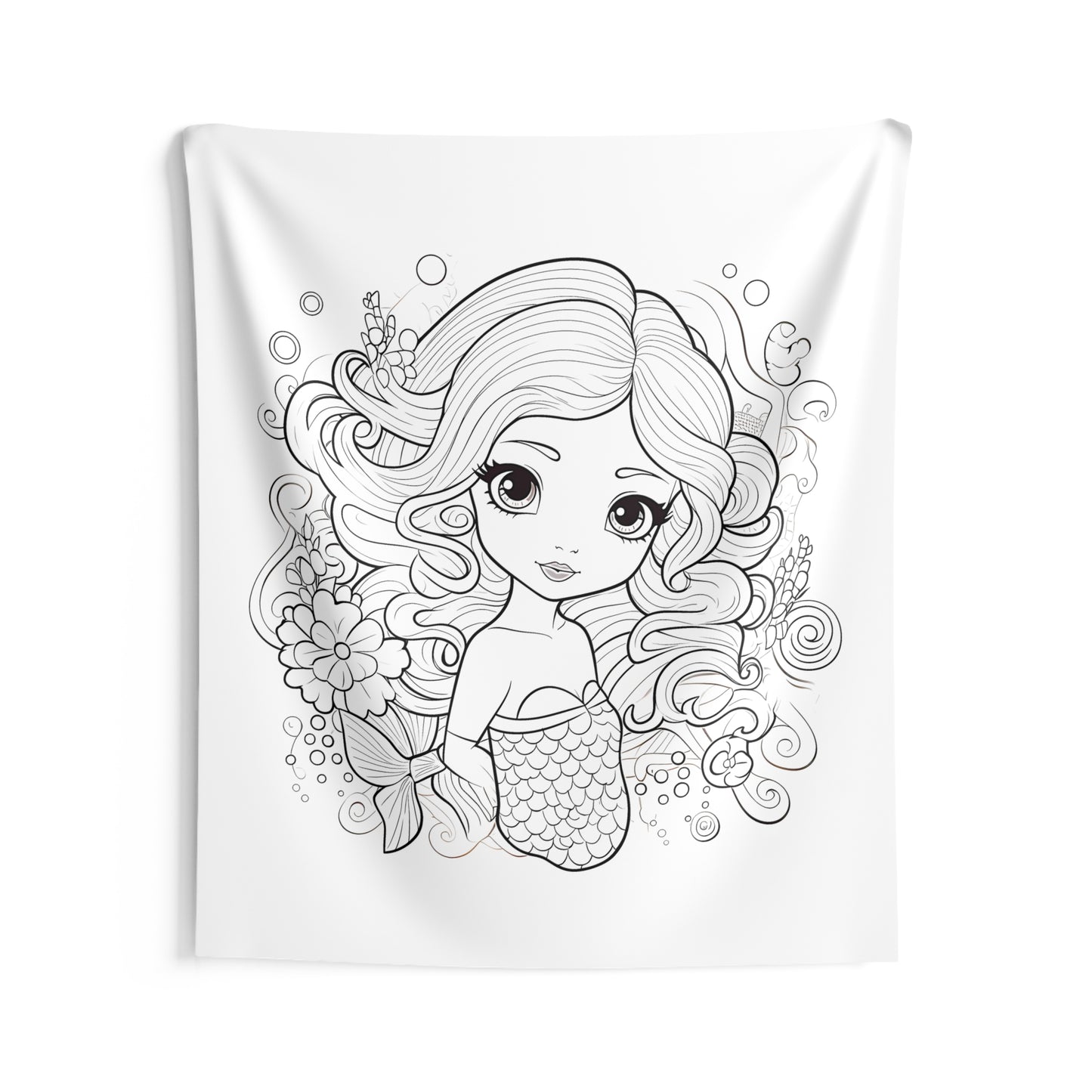 Indoor Wall Tapestries Coloring Kit with 10 Fabric Markers - Underwater Fantasy