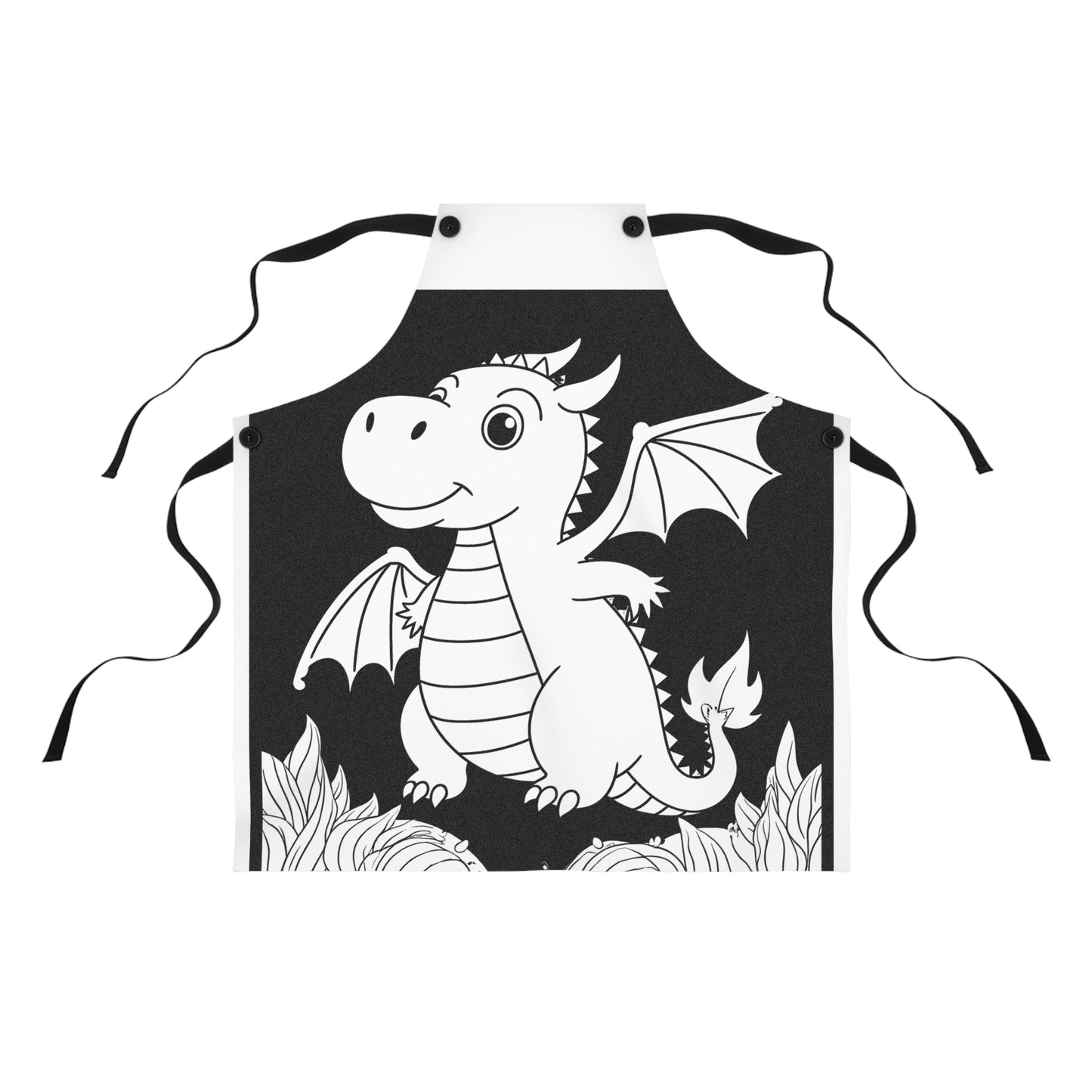Apron Coloring Kit with 10 Fabric Markers - Cute Dragon
