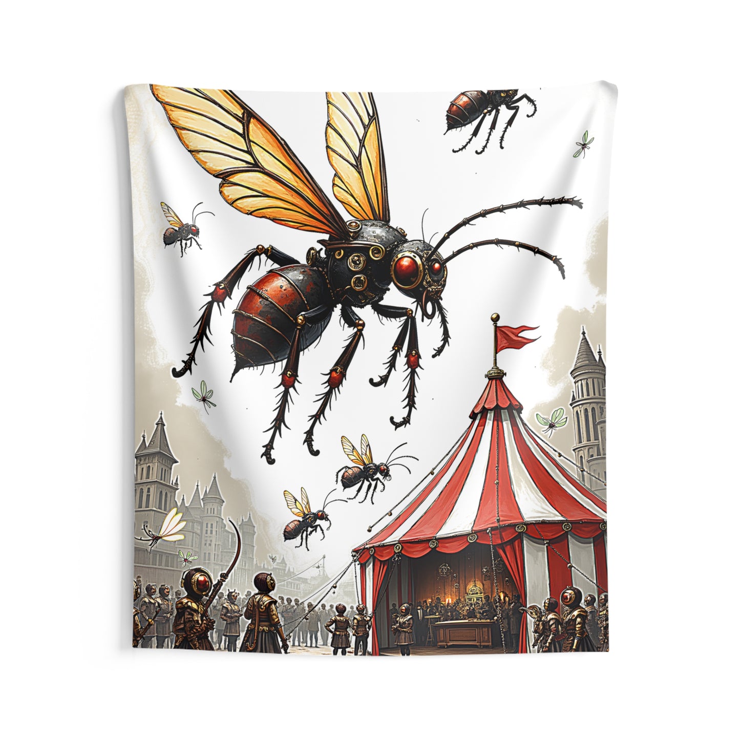 Indoor Wall Tapestries Colorful Graphic Design - Steampunk Insects