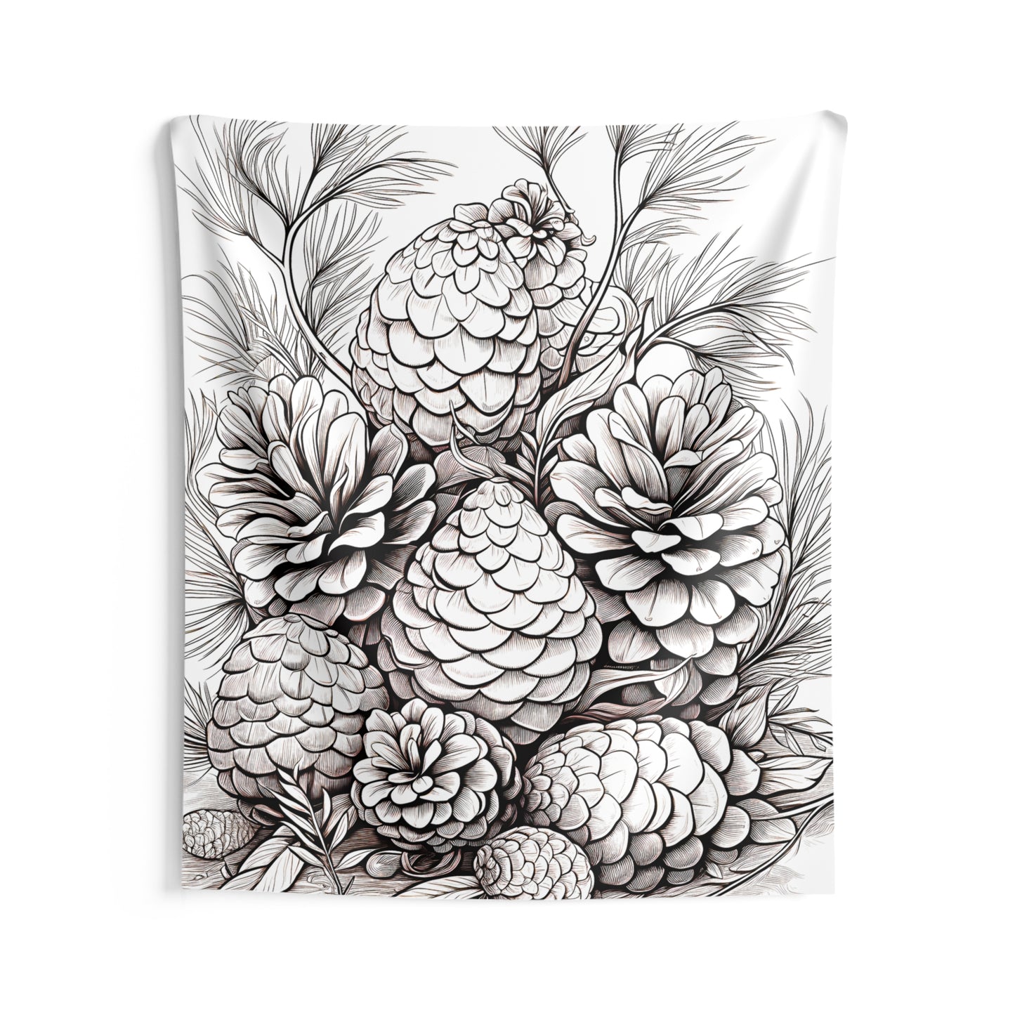 Indoor Wall Tapestries Coloring Kit with 10 Fabric Markers - Pinecones