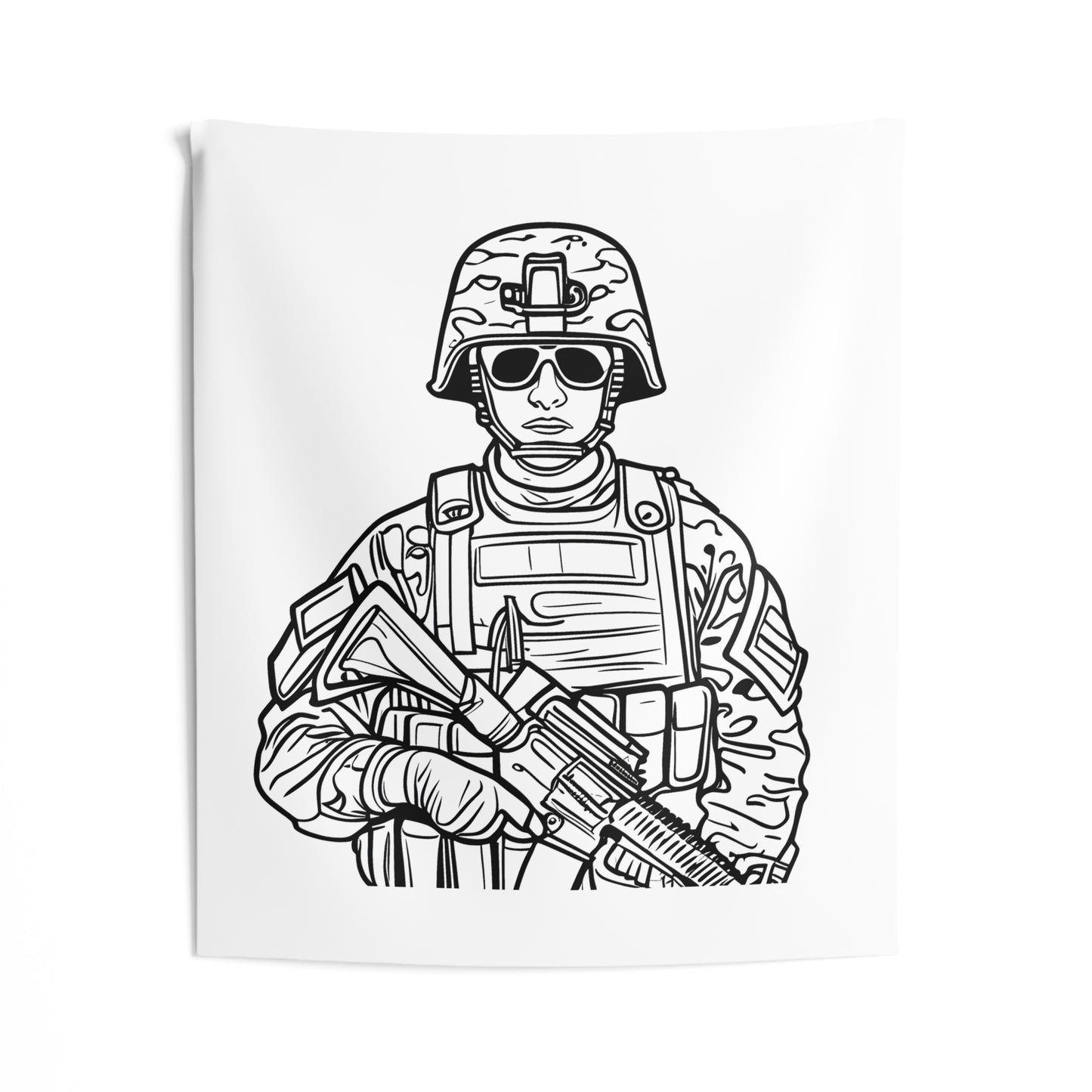Indoor Wall Tapestries Coloring Kit with 10 Fabric Markers - Soldier