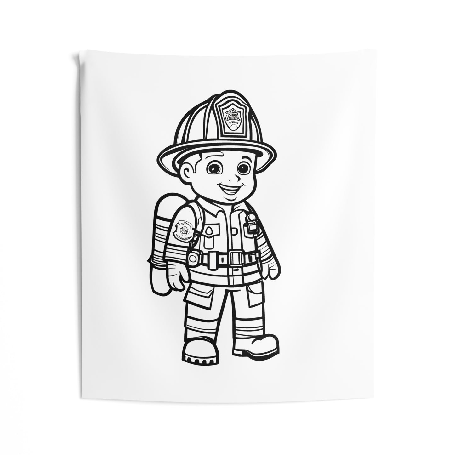 Indoor Wall Tapestries Coloring Kit with 10 Fabric Markers - Firefighter