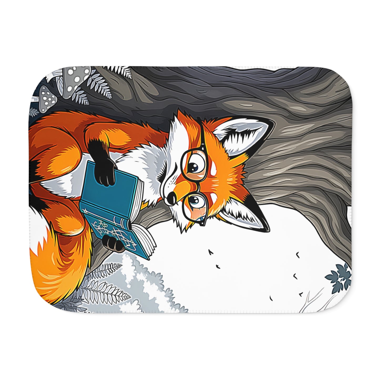 Blanket Colorful Graphic Design - Fox Reading
