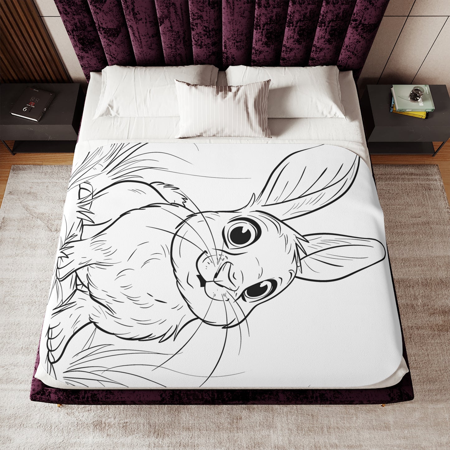 Blanket Coloring Kit with 10 Fabric Markers - Rabbit