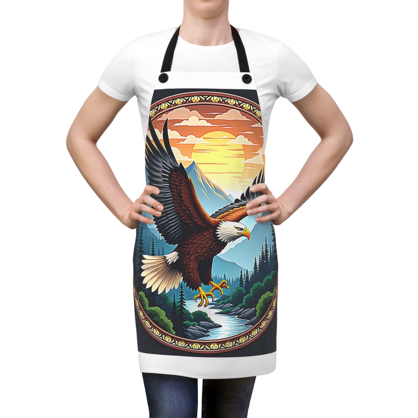 Apron Colorful Graphic Design - Bald Eagle in Flight