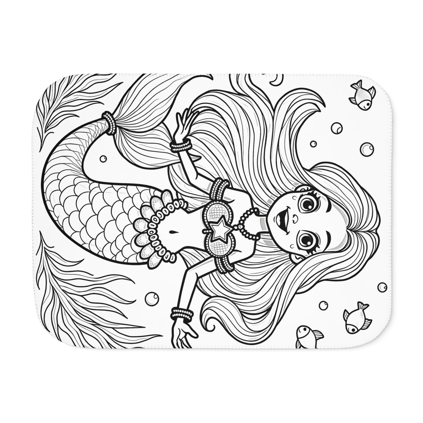 Blanket Coloring Kit with 10 Fabric Markers - Underwater Mermaid