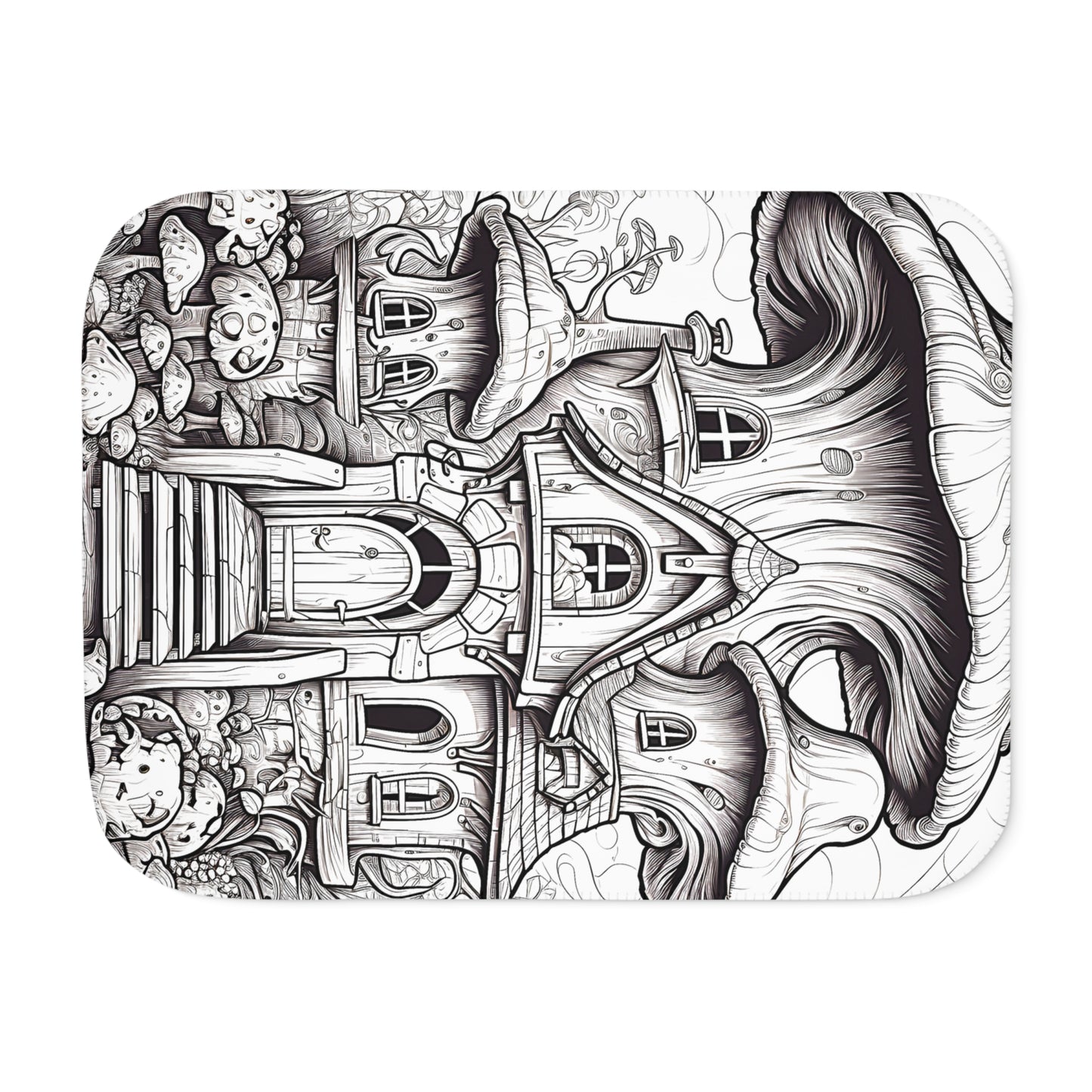 Blanket Coloring Kit with 10 Fabric Markers - Mushroom House