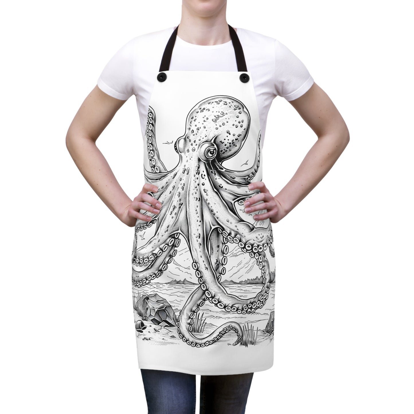 Apron Coloring Kit with 10 Fabric Markers - Octopus