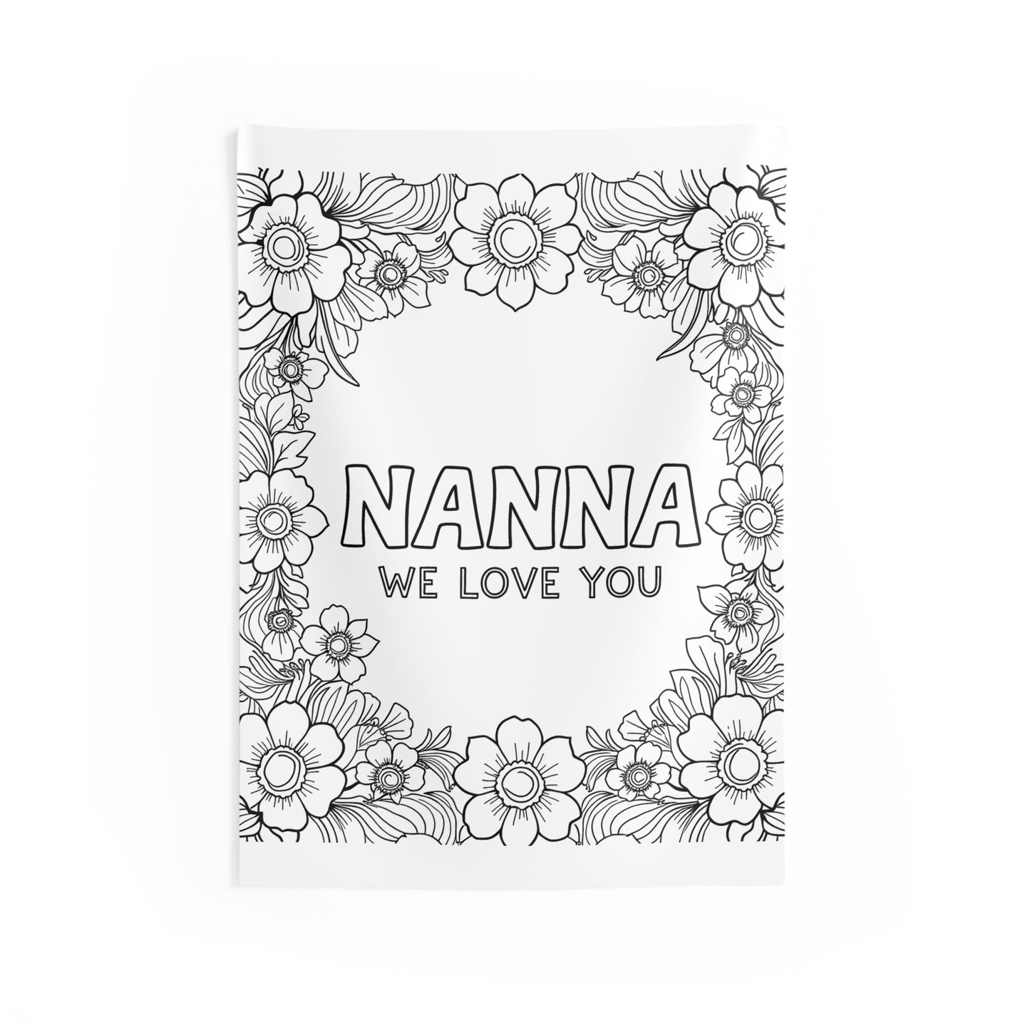 Indoor Wall Tapestries Coloring Kit with 10 Fabric Markers - Grandma