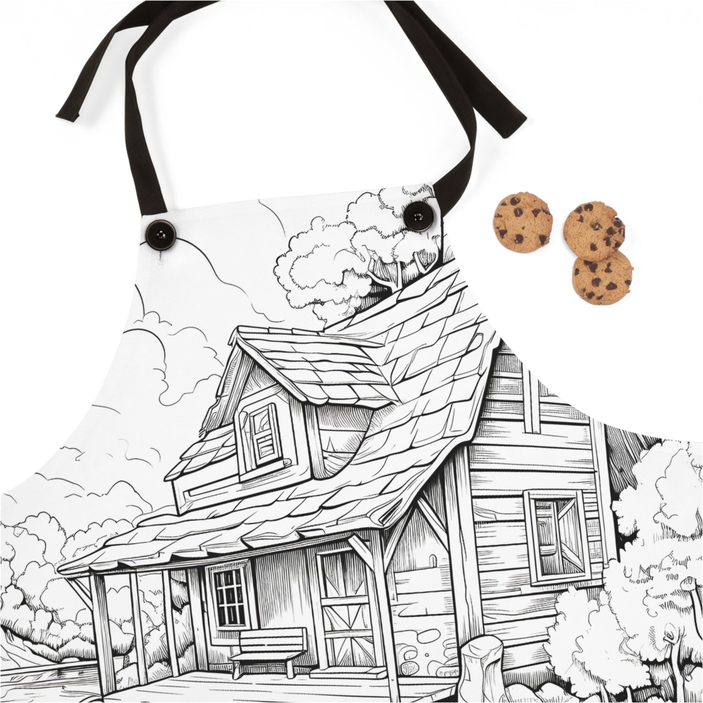 Apron Coloring Kit with 10 Fabric Markers - Cabin by the Lake