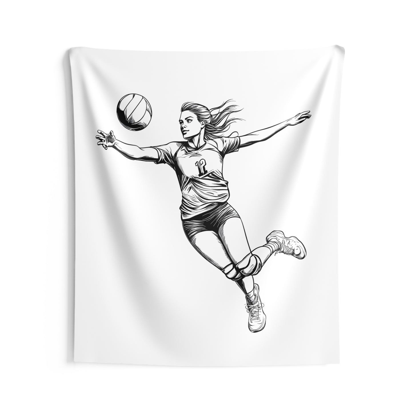 Indoor Wall Tapestries Coloring Kit with 10 Fabric Markers - Volleyball