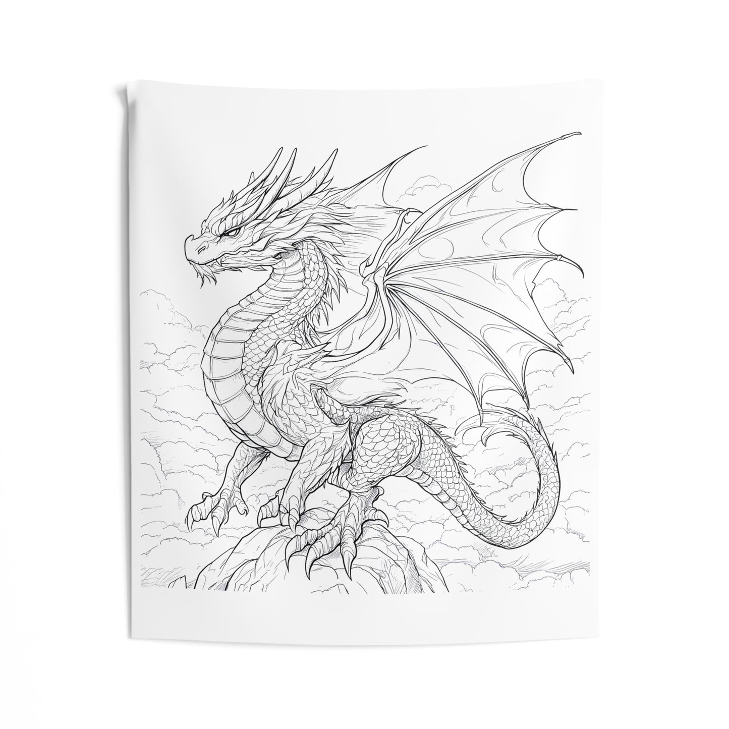 Indoor Wall Tapestries Coloring Kit with 10 Fabric Markers - Dragon