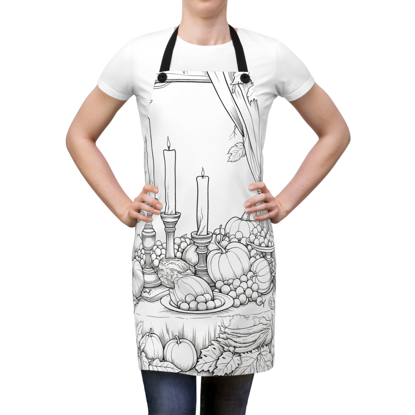 Apron Coloring Kit with 10 Fabric Markers - Thanksgiving Feast Preparation