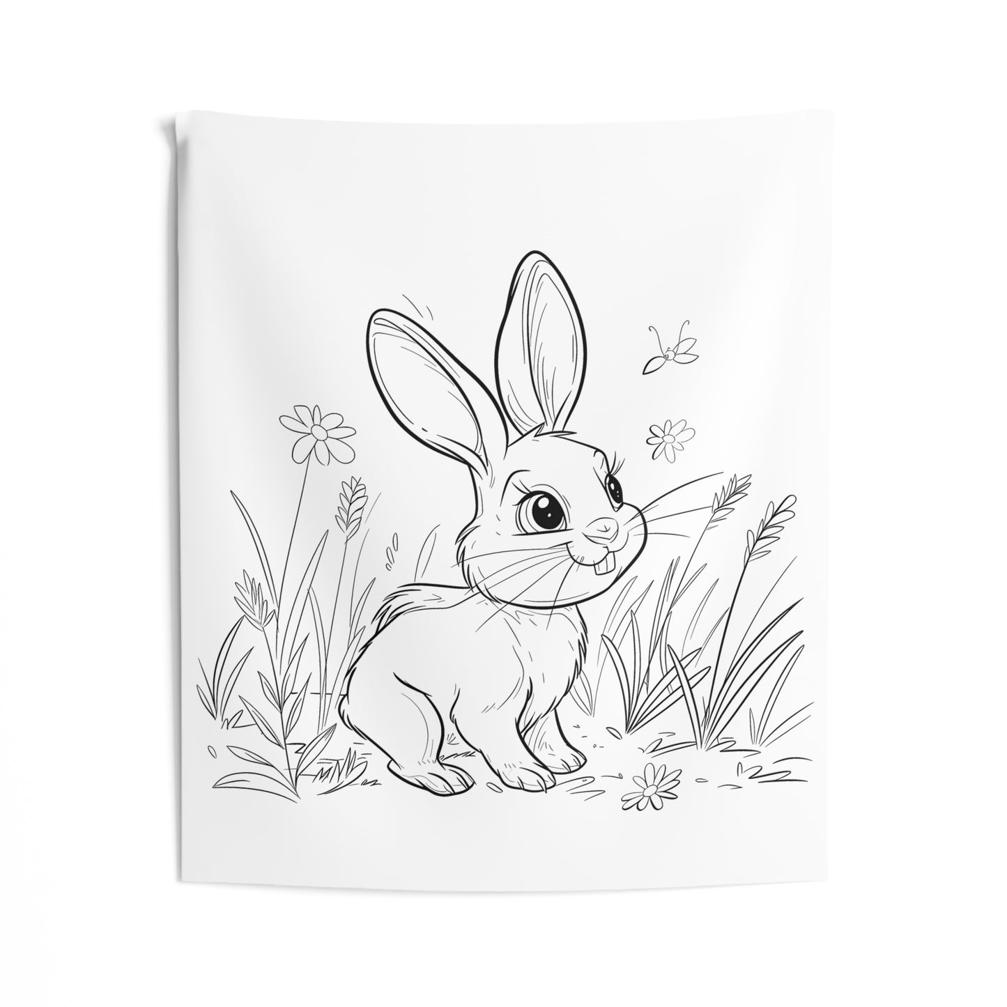 Indoor Wall Tapestries Coloring Kit with 10 Fabric Markers - Bunny