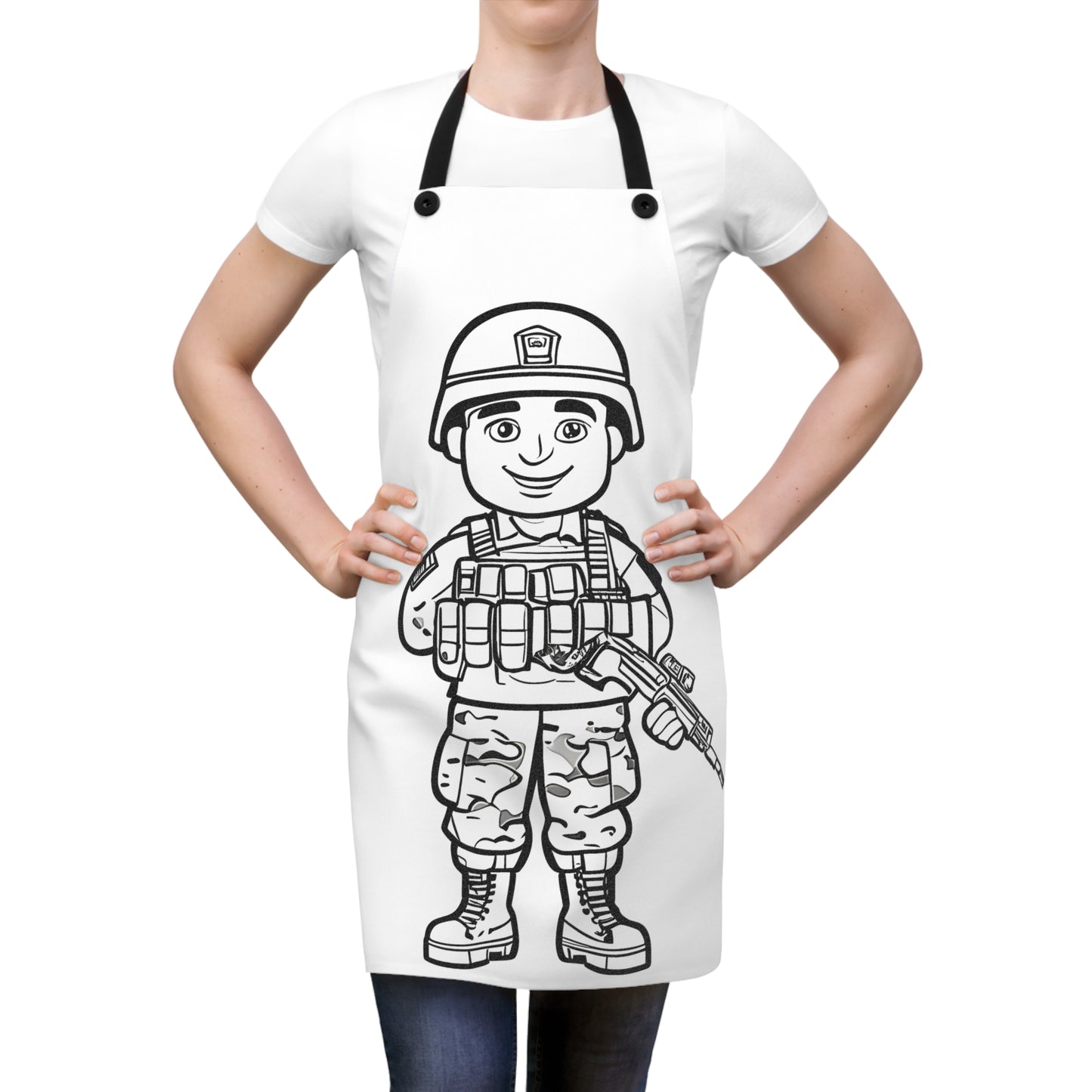 Apron Coloring Kit with 10 Fabric Markers - Soldier