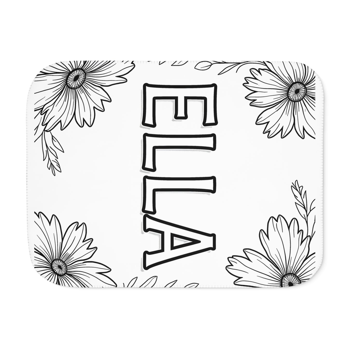 Blanket Coloring Kit with 10 Fabric Markers - Floral Name Design