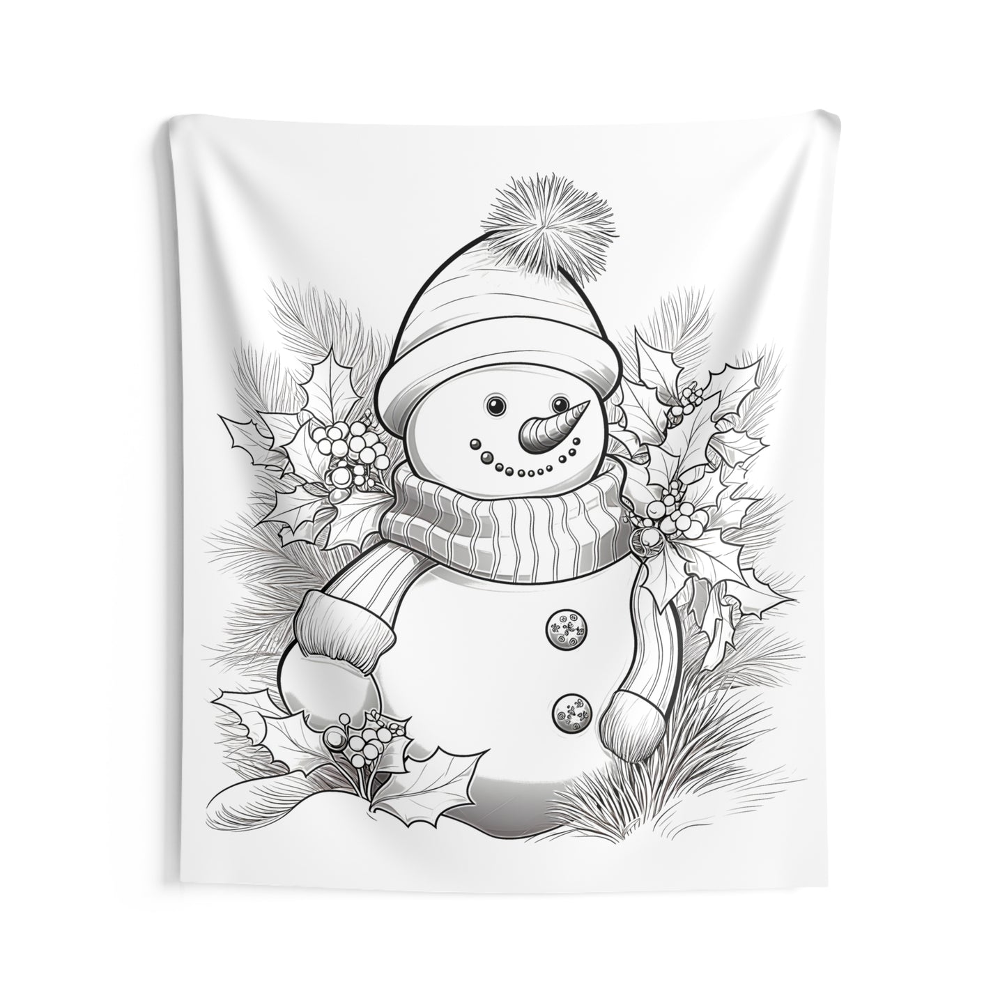 Indoor Wall Tapestries Coloring Kit with 10 Fabric Markers - Snowman