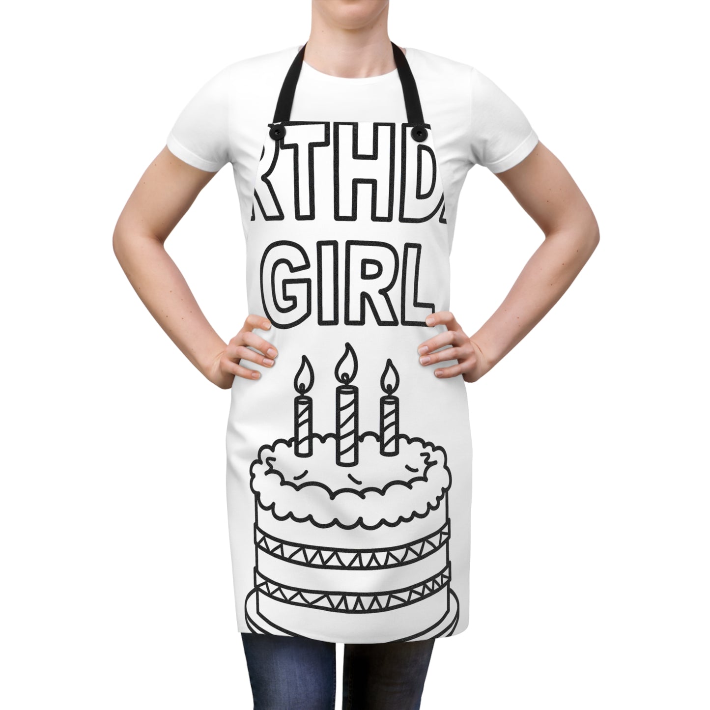 Apron Coloring Kit with 10 Fabric Markers - Birthday Girl