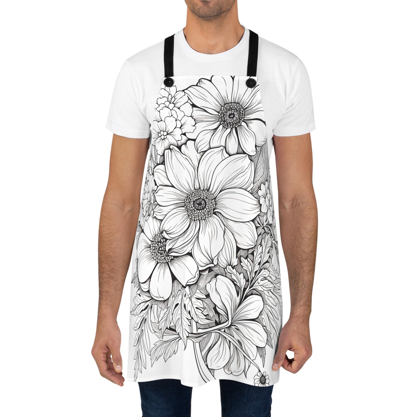 Apron Coloring Kit with 10 Fabric Markers - Floral Arrangement