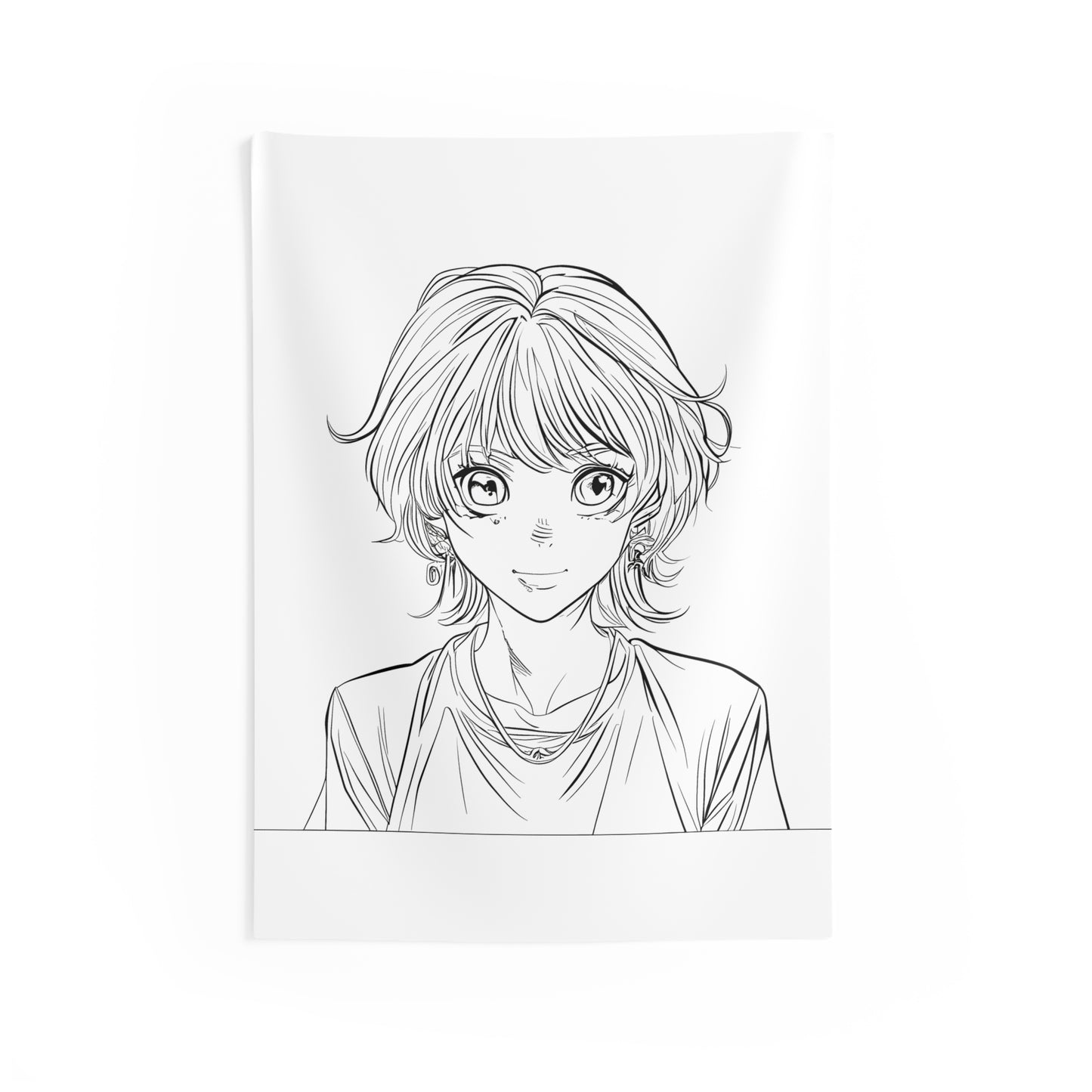 Indoor Wall Tapestries Coloring Kit with 10 Fabric Markers - Anime Character