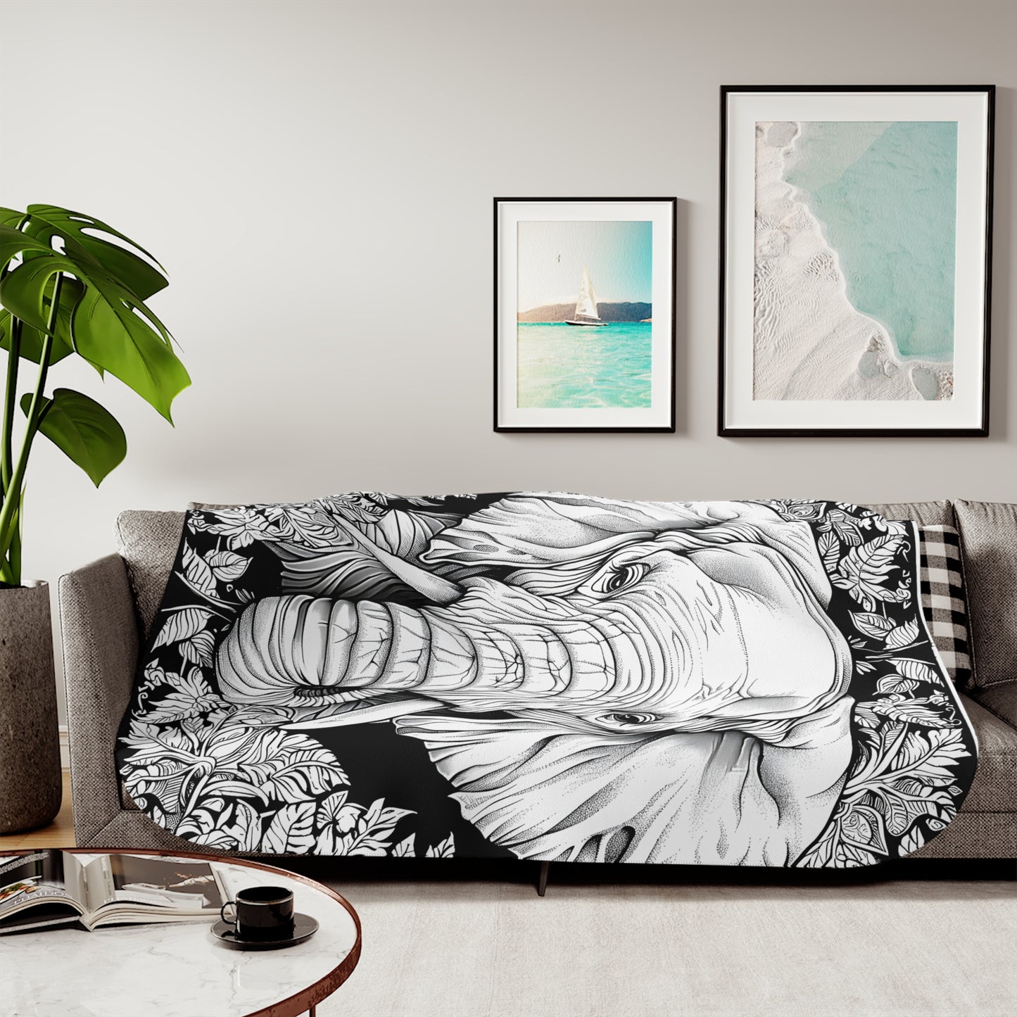 Blanket Coloring Kit with 10 Fabric Markers - Elephant