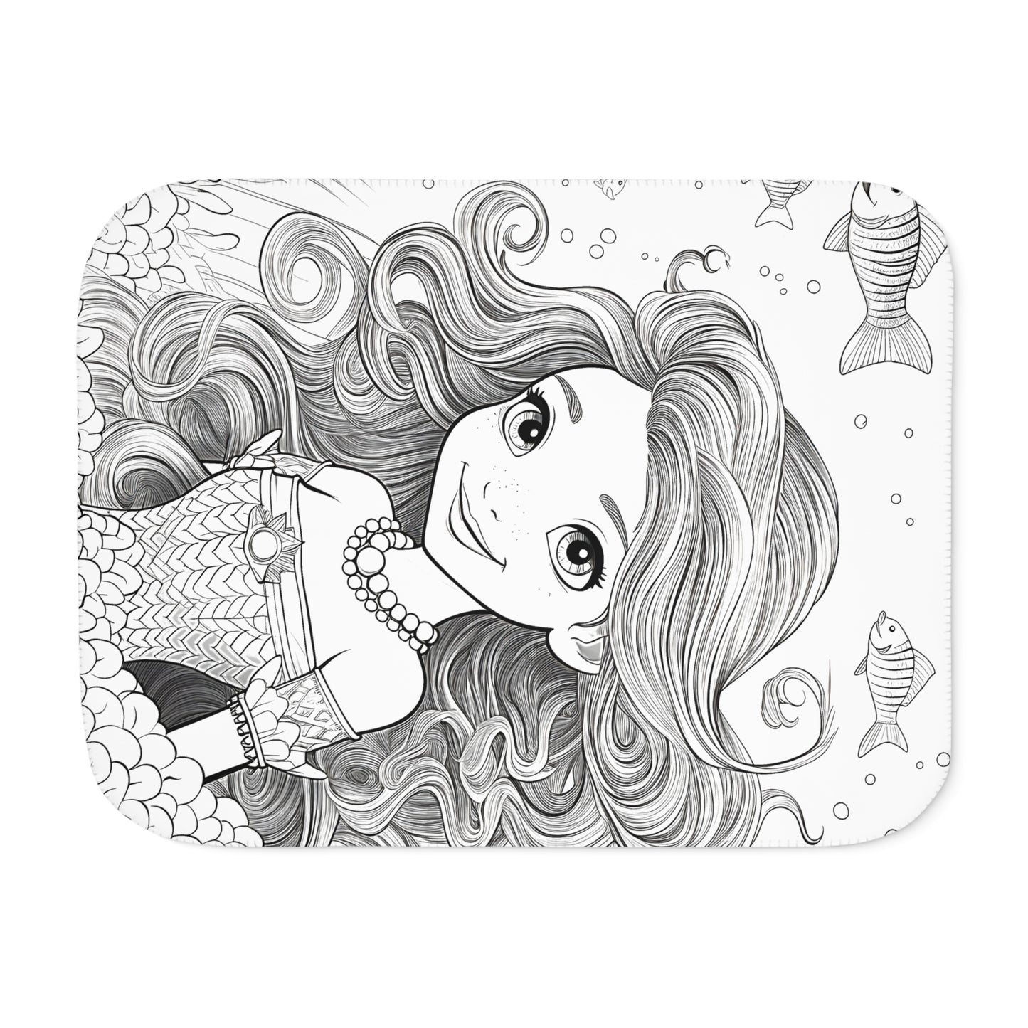 Blanket Coloring Kit with 10 Fabric Markers - Underwater Princess