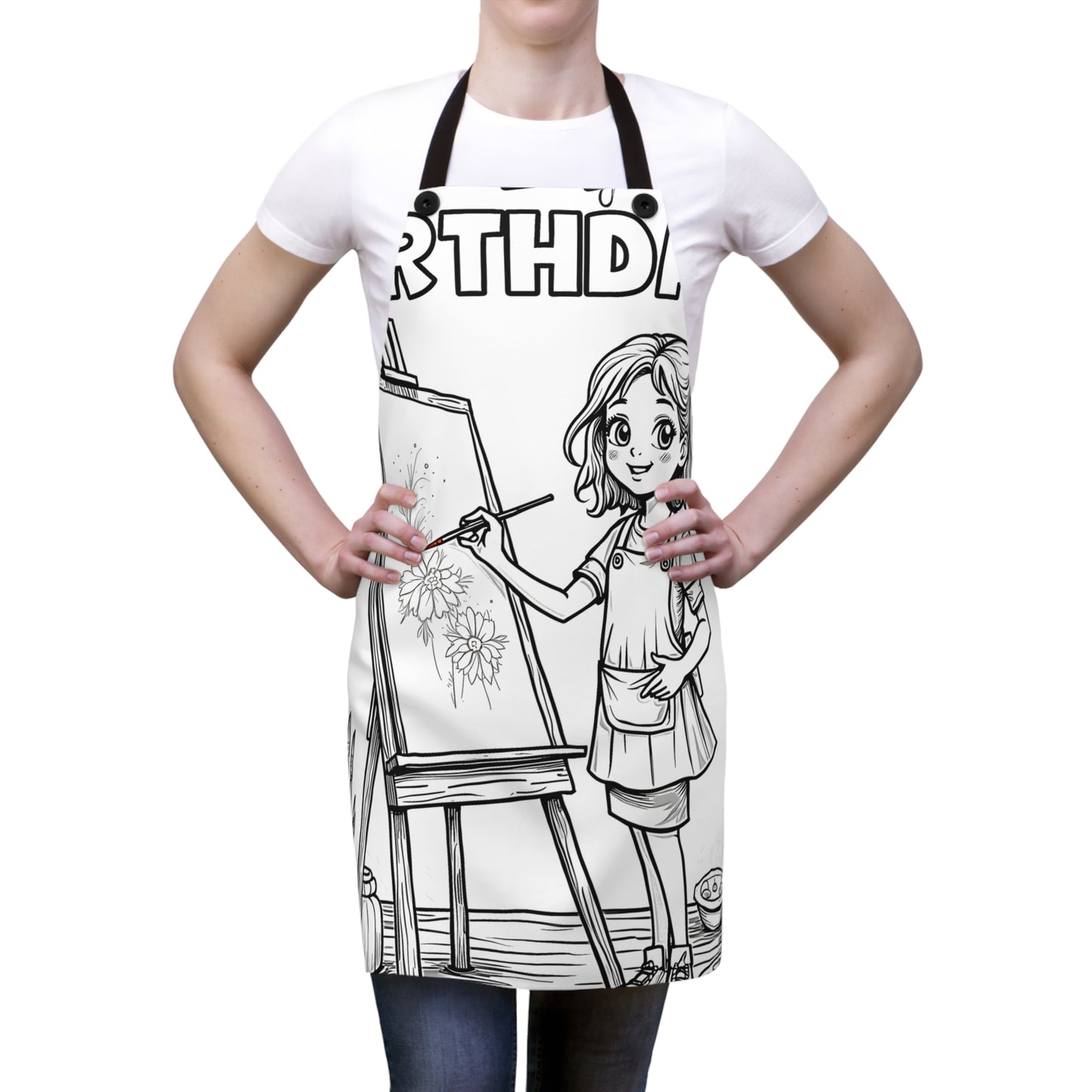 Apron Coloring Kit with 10 Fabric Markers - Birthday Celebration