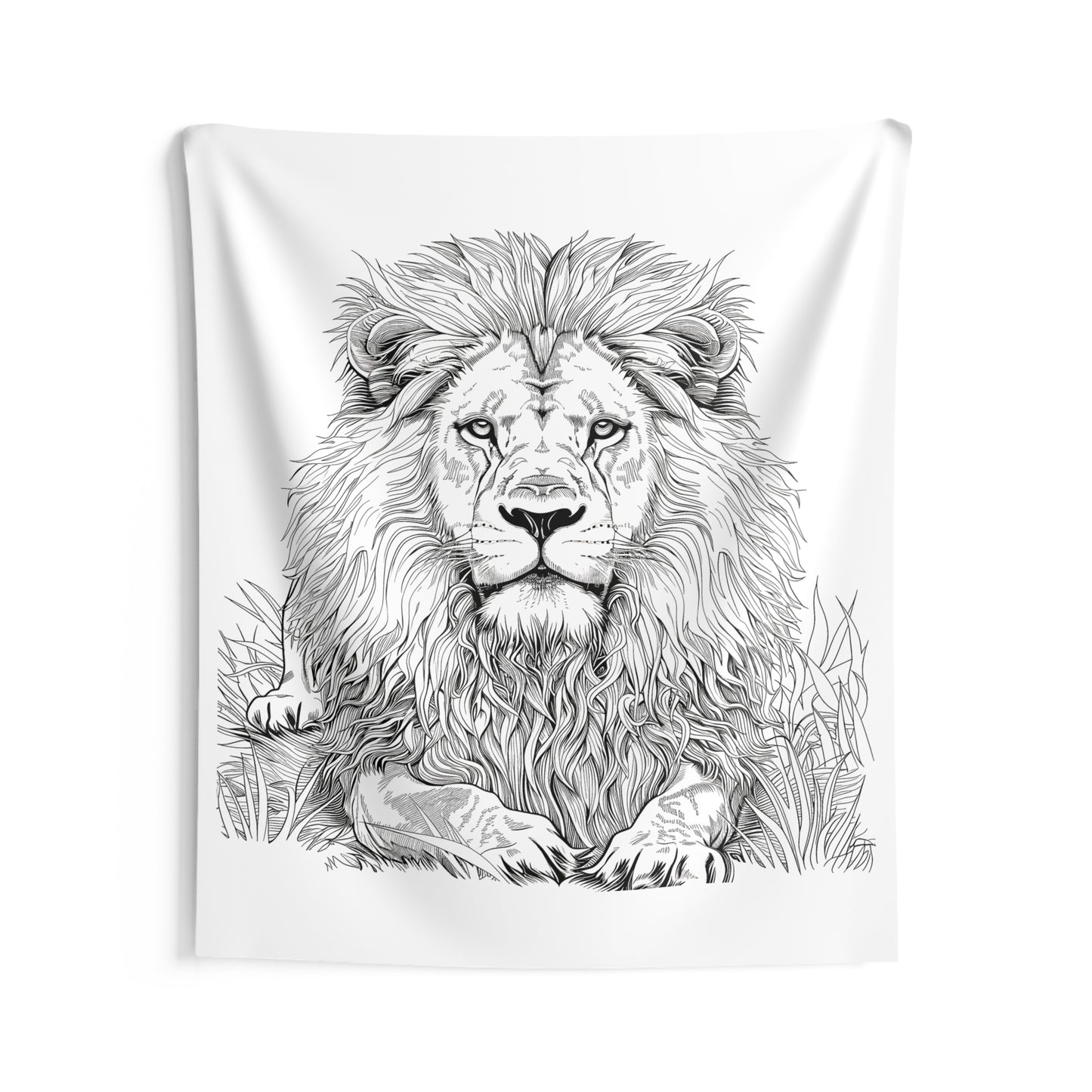 Indoor Wall Tapestries Coloring Kit with 10 Fabric Markers - Lion