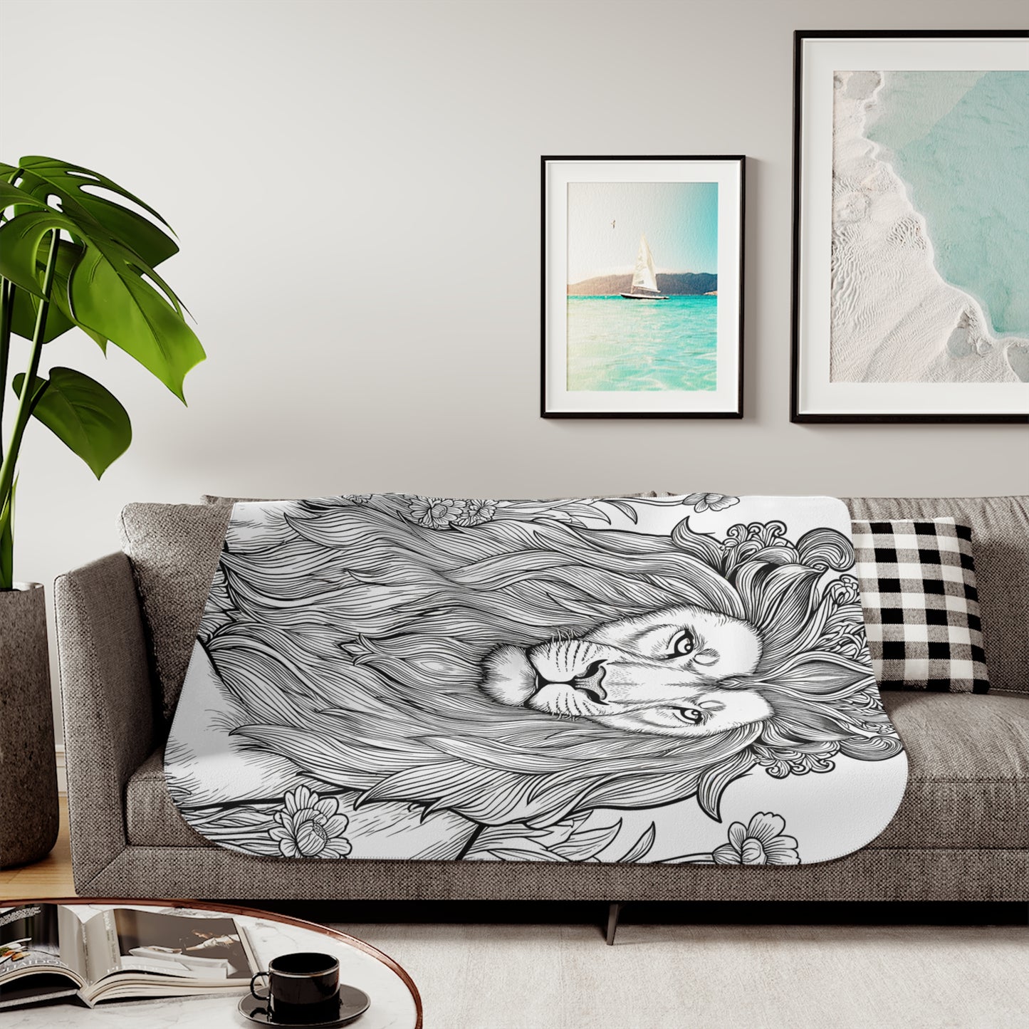 Blanket Coloring Kit with 10 Fabric Markers - Majestic Lion