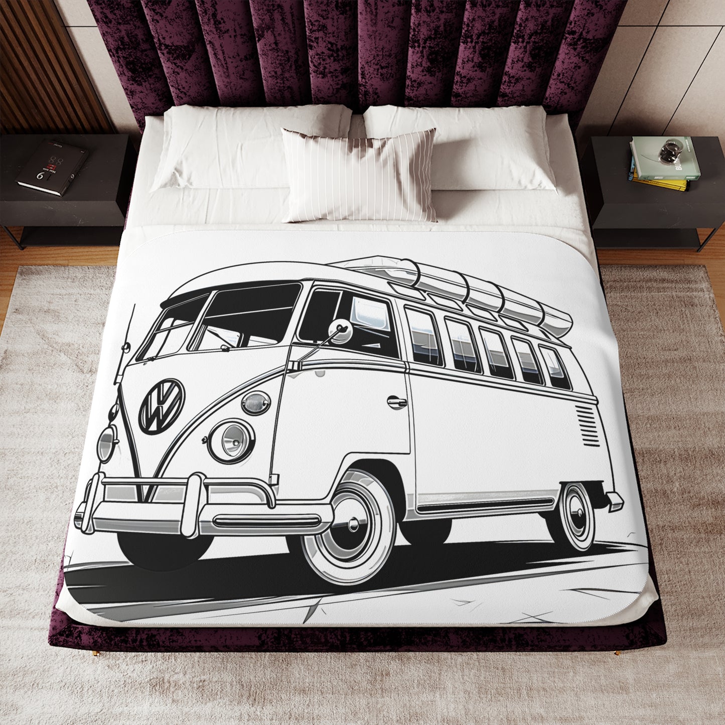 Blanket Coloring Kit with 10 Fabric Markers - Volkswagen Van