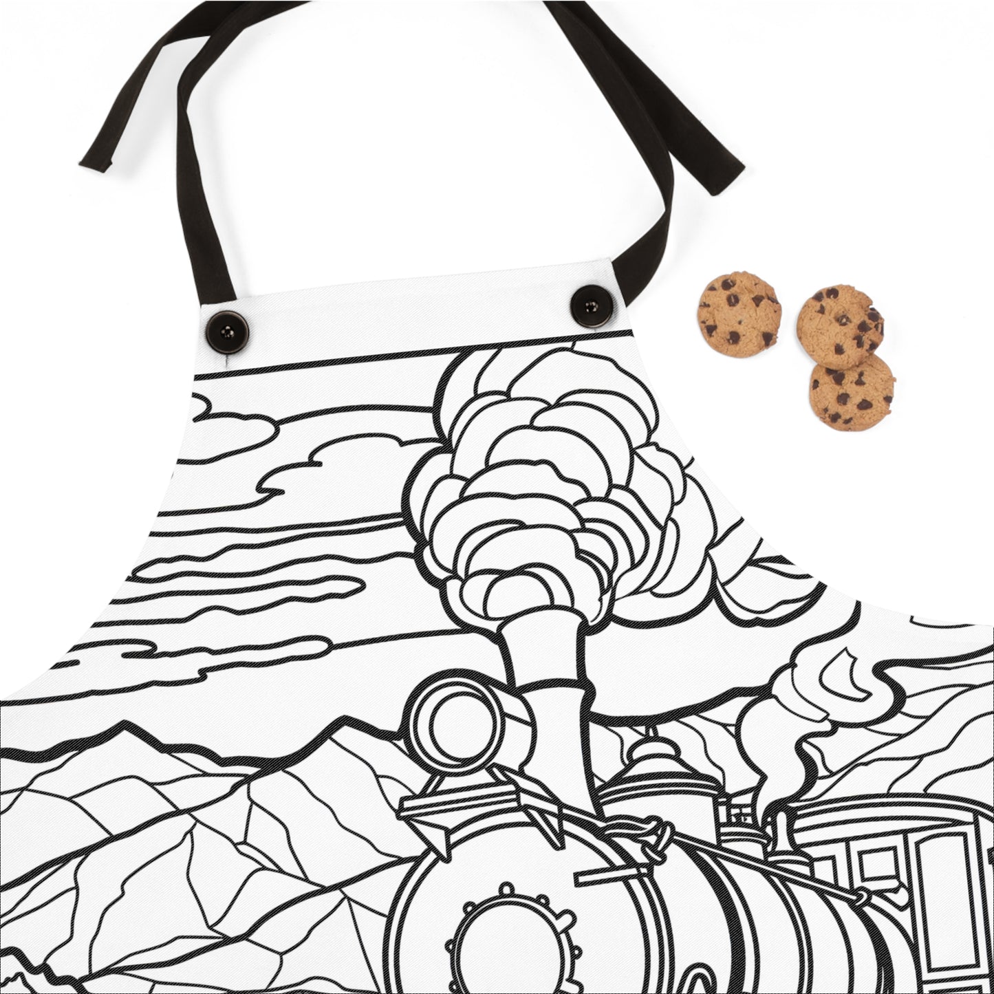 Apron Coloring Kit with 10 Fabric Markers - Steam Train