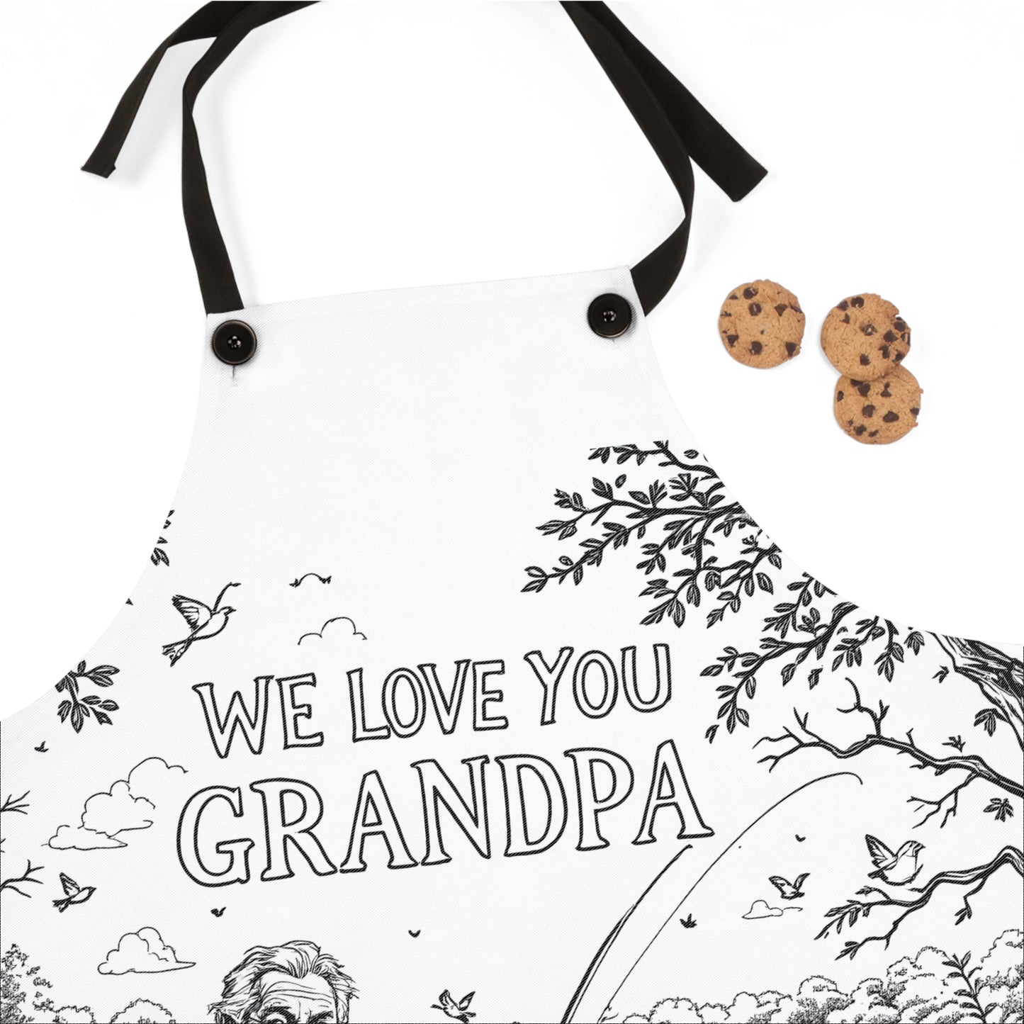 Apron Coloring Kit with 10 Fabric Markers - Grandfather