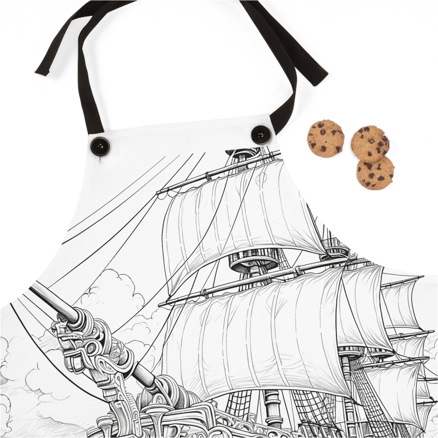 Apron Coloring Kit with 10 Fabric Markers - Sailing Ships