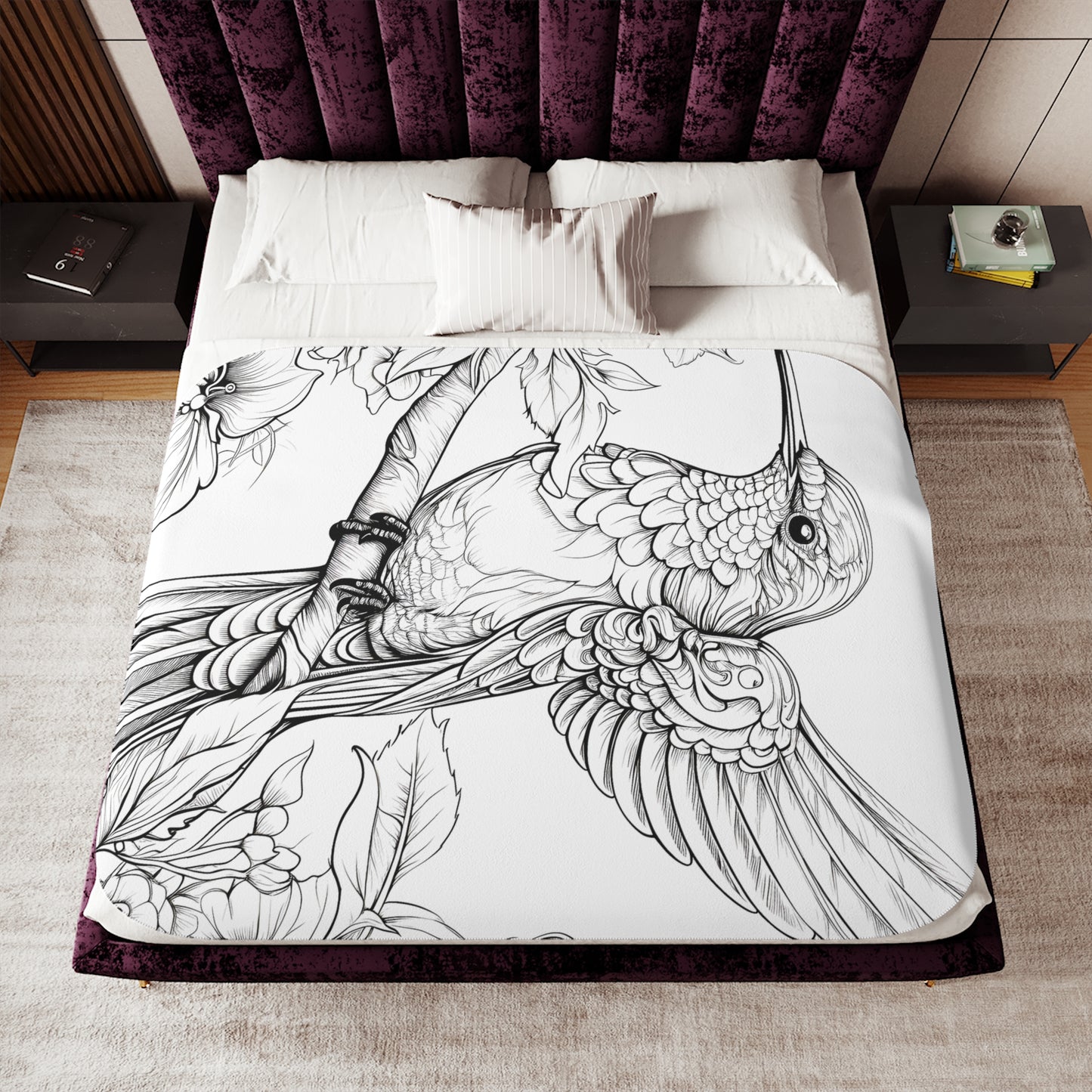 Blanket Coloring Kit with 10 Fabric Markers - Hummingbird